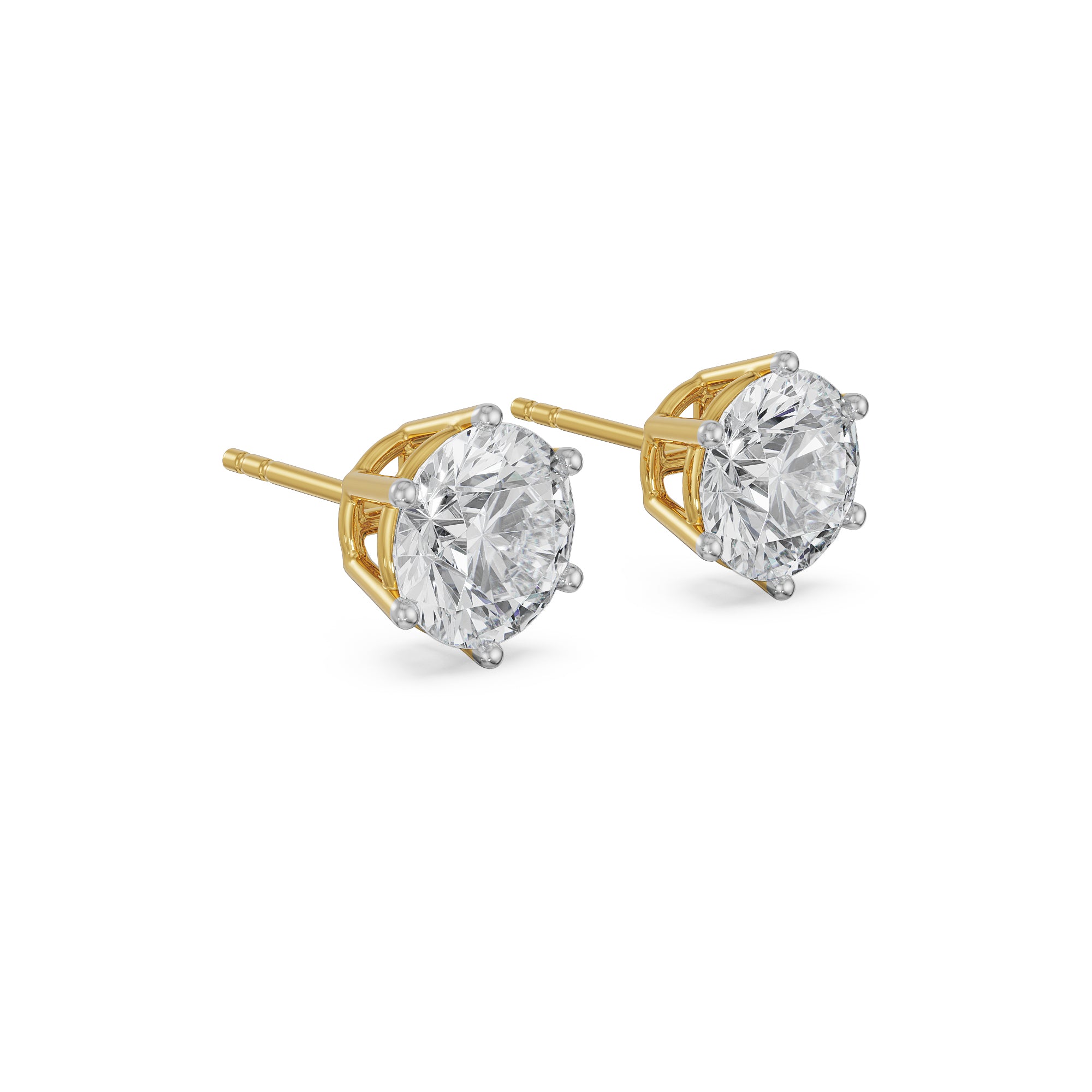 2 CT Versatile Solitaire Studs Side View