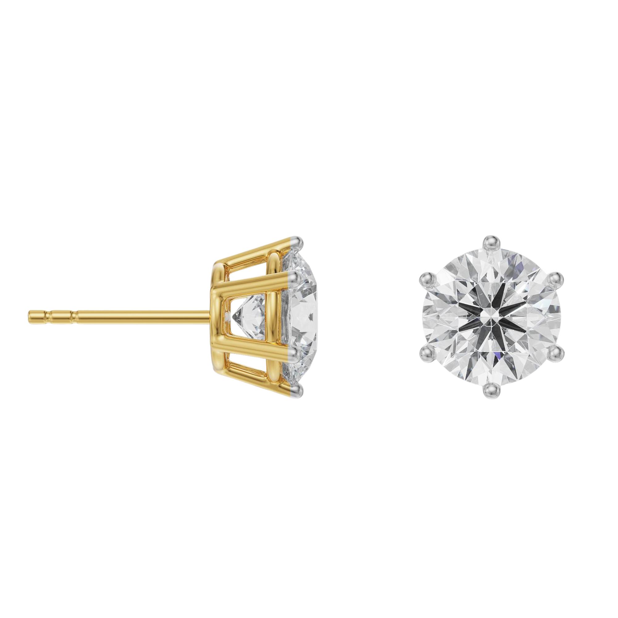 2 CT Versatile Solitaire Studs Prospective View