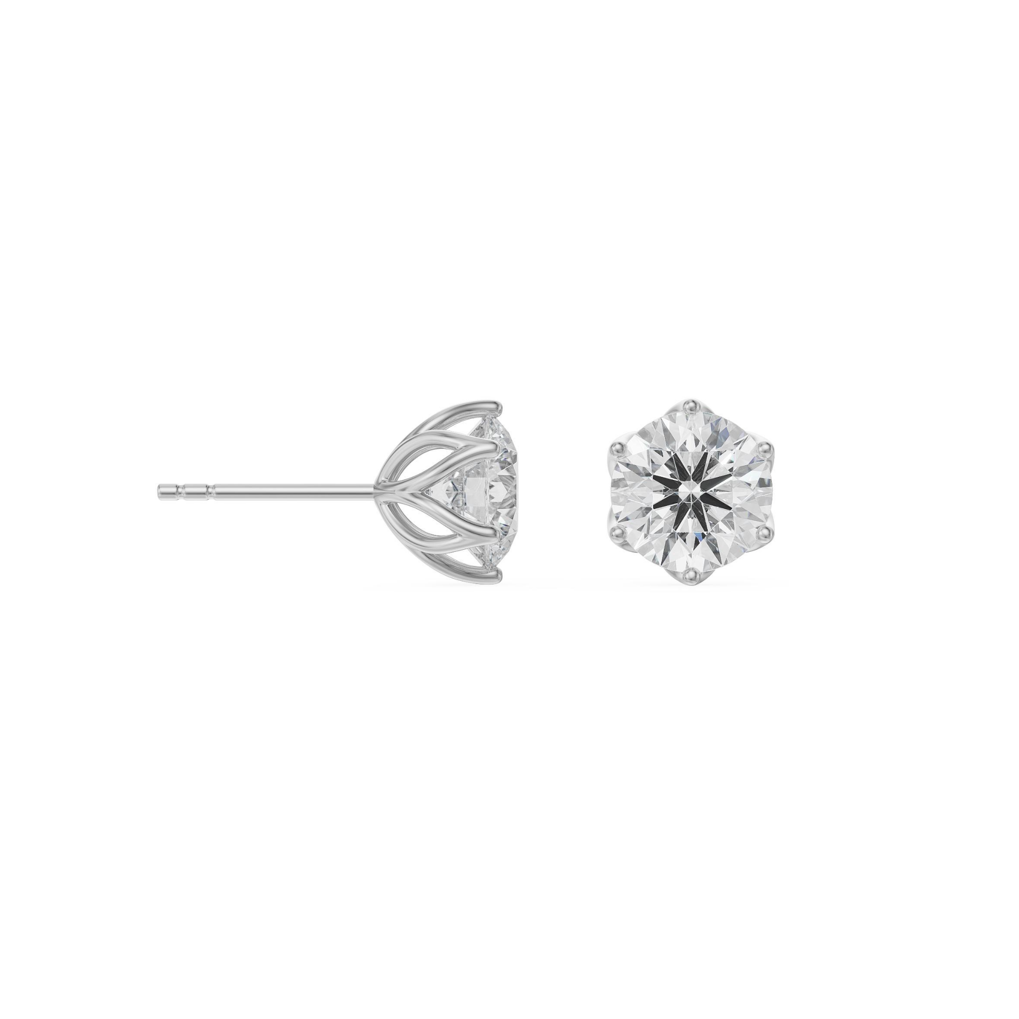 0.5 CT Petal Solitaire Studs Prospective View