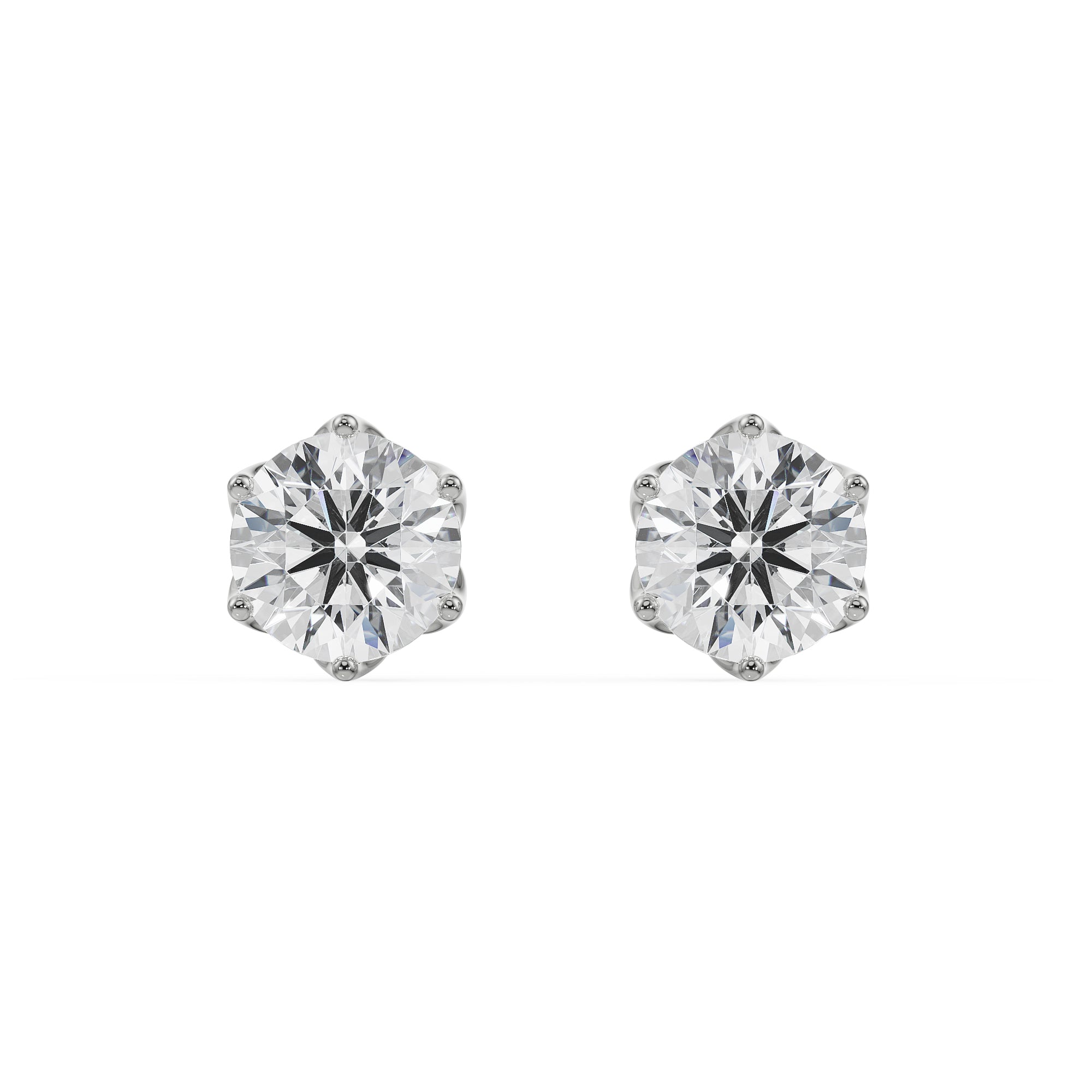 1 CT Petal Solitaire Studs Front View