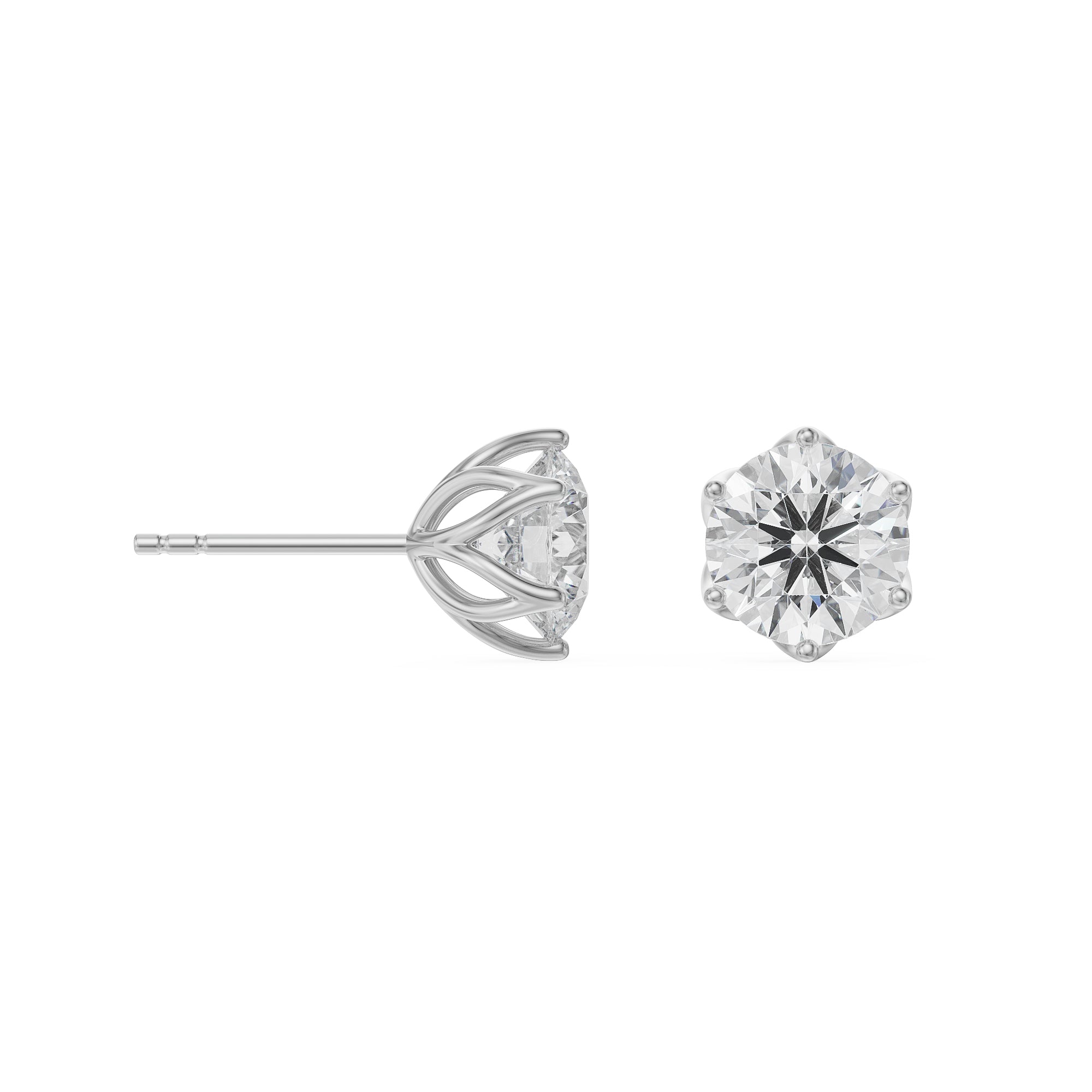 1 CT Petal Solitaire Studs Prospective View