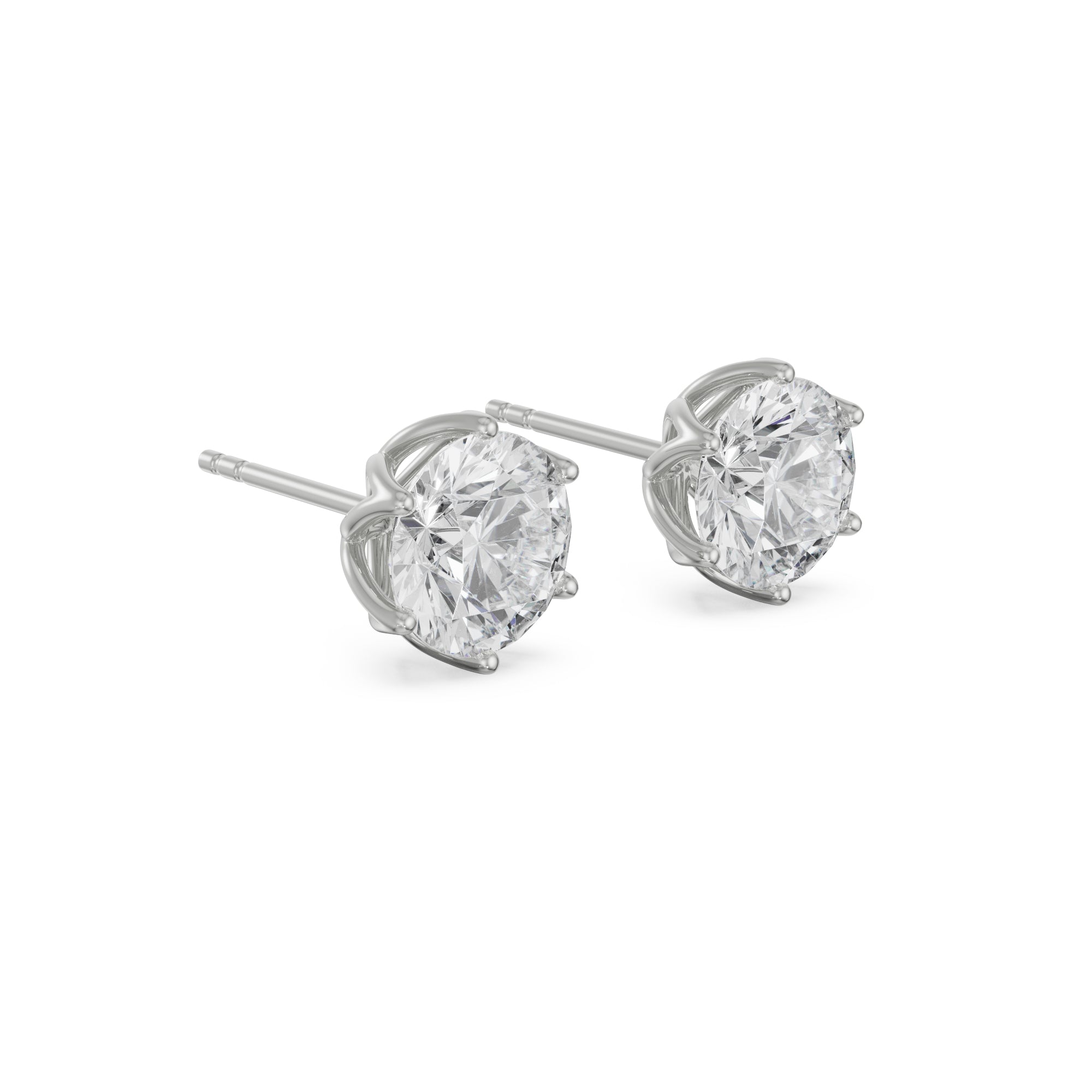 1.5 CT Petal Solitaire Studs Side View