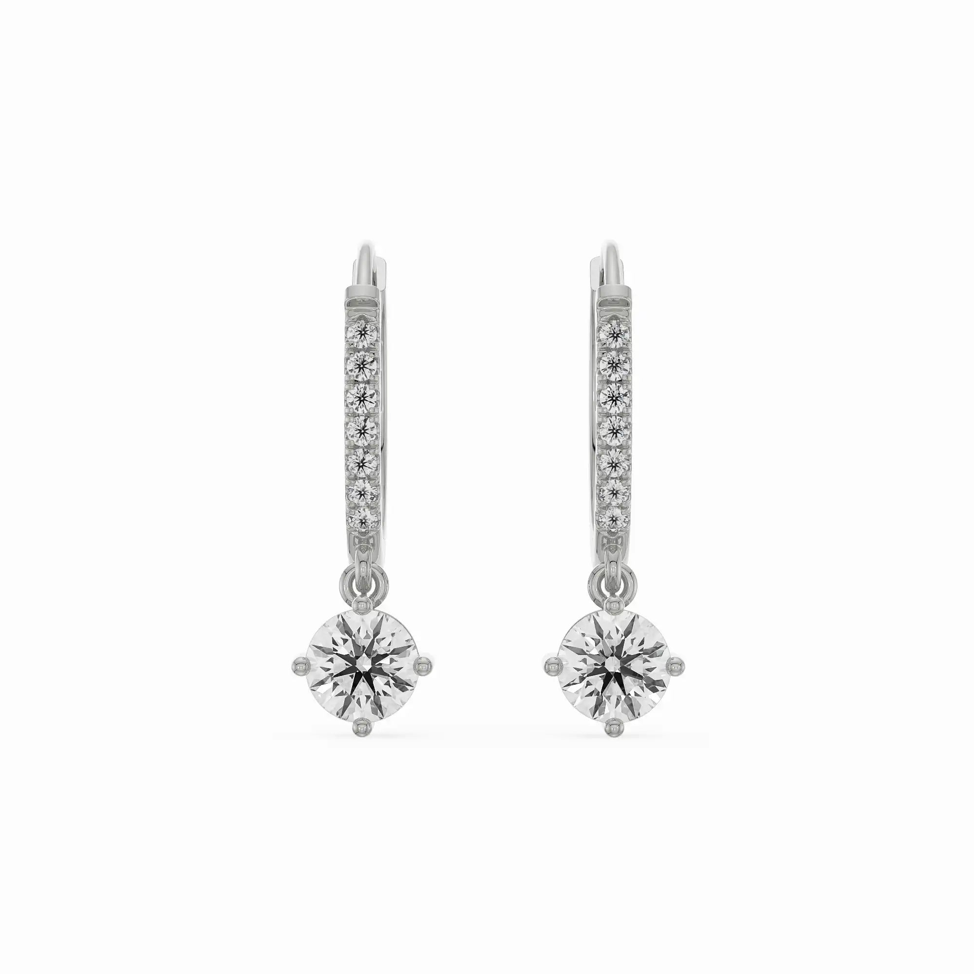 Jisora Drop Diamond Earrings Front View