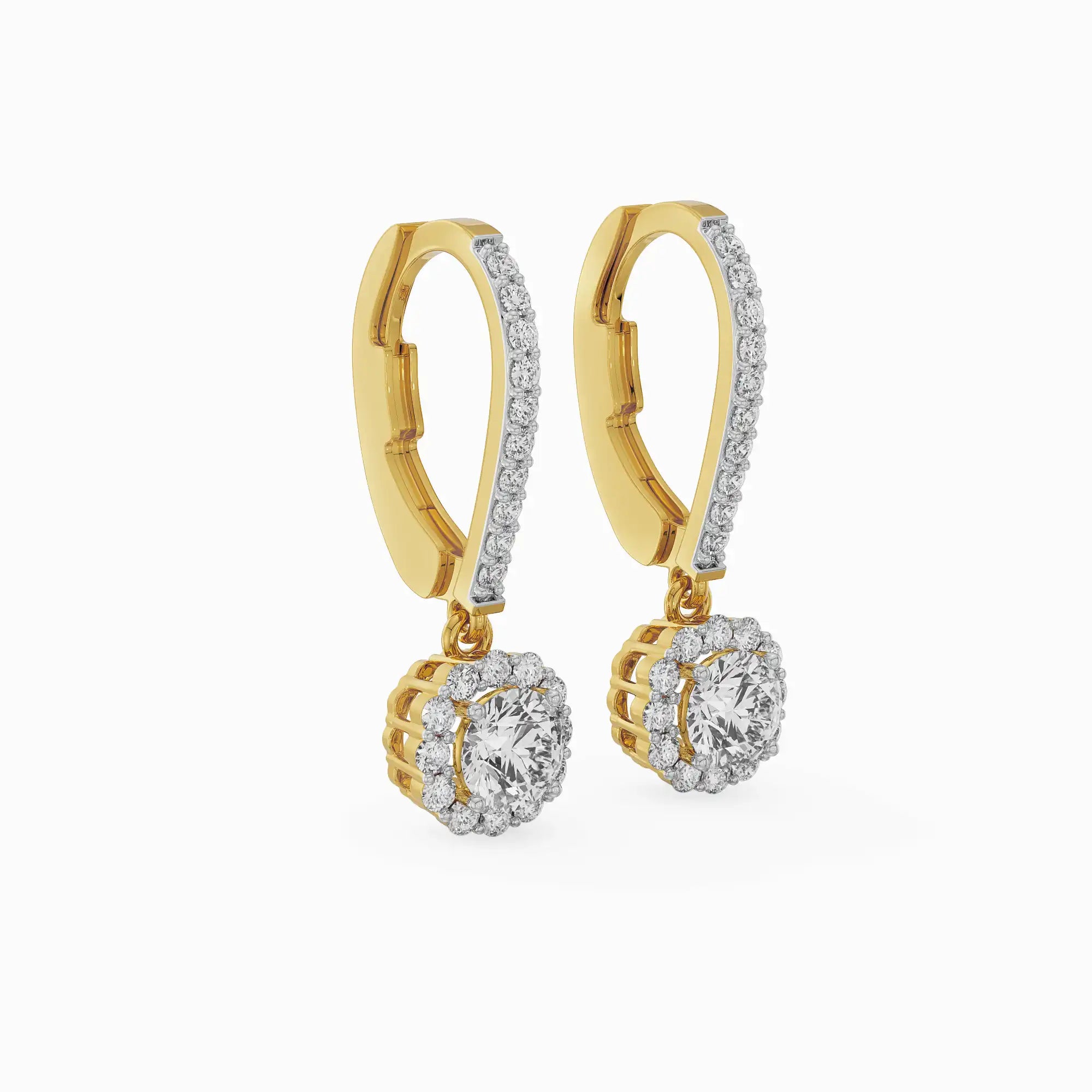 Round Halo Lab Grown Diamond Dangler Earrings_in-stock