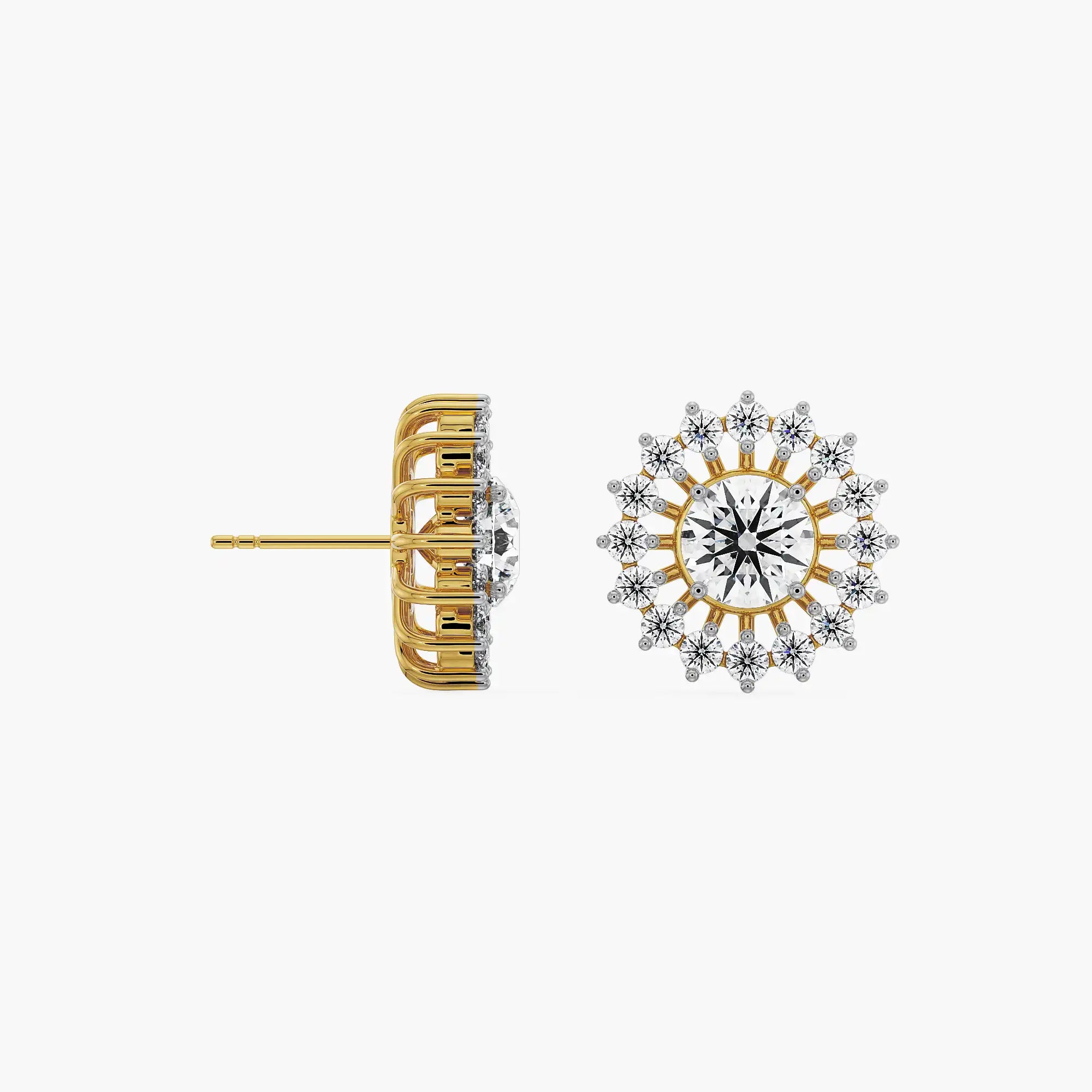 1 CT Chakra Detachable Diamond Studs Prospective View