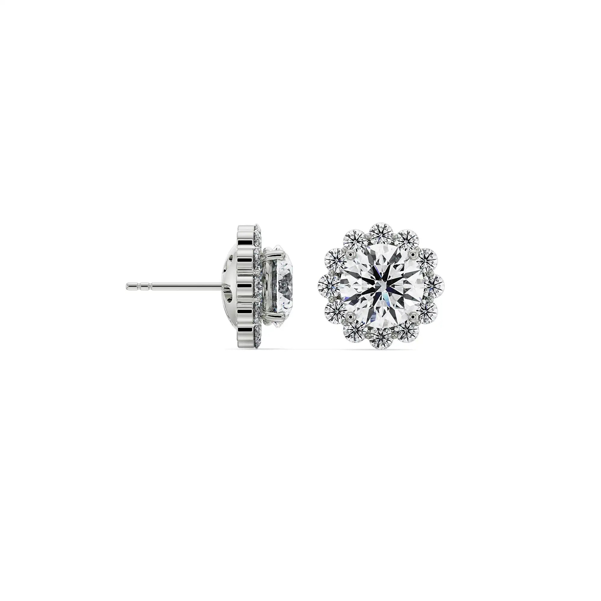 0.50 CT Sunflower Detachable Diamond Studs Prospective View