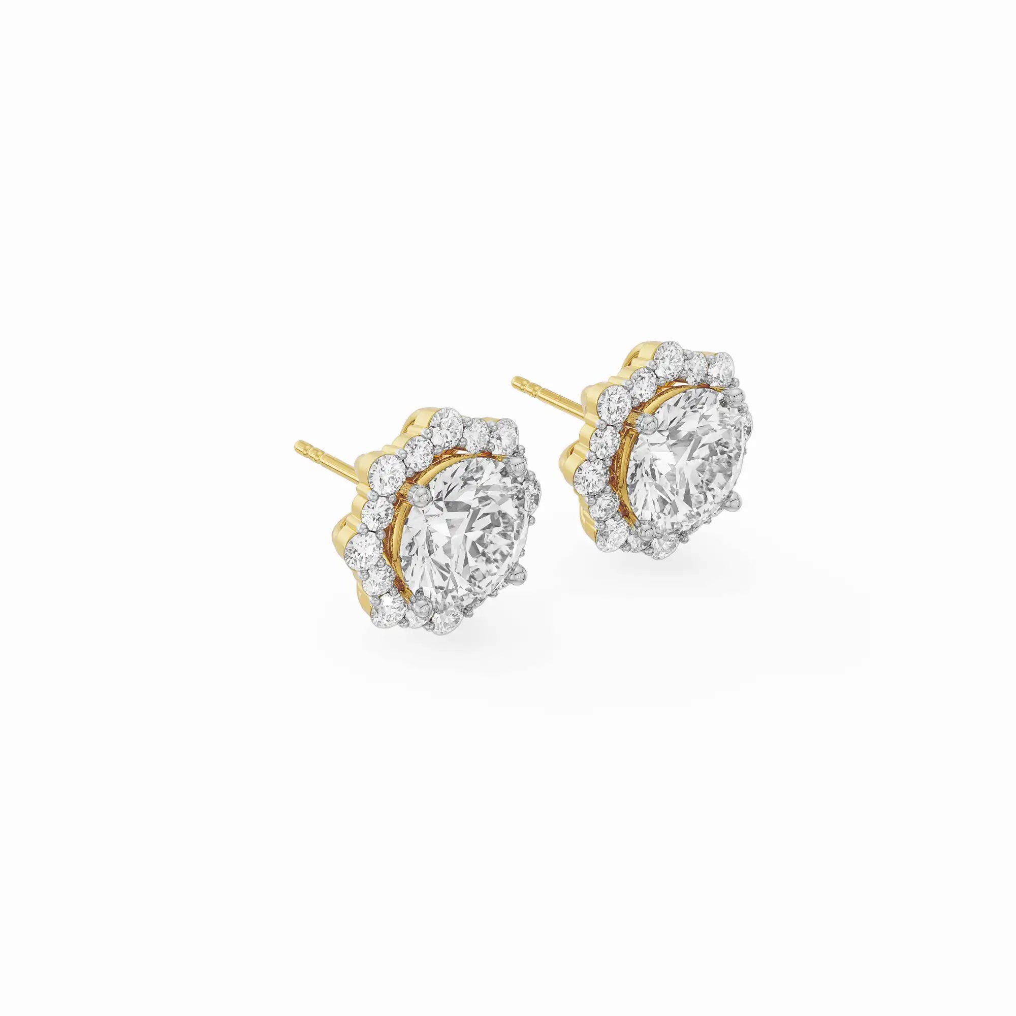 0 50 CT Floral Halo Detachable Lab Diamond Studs_in-stock