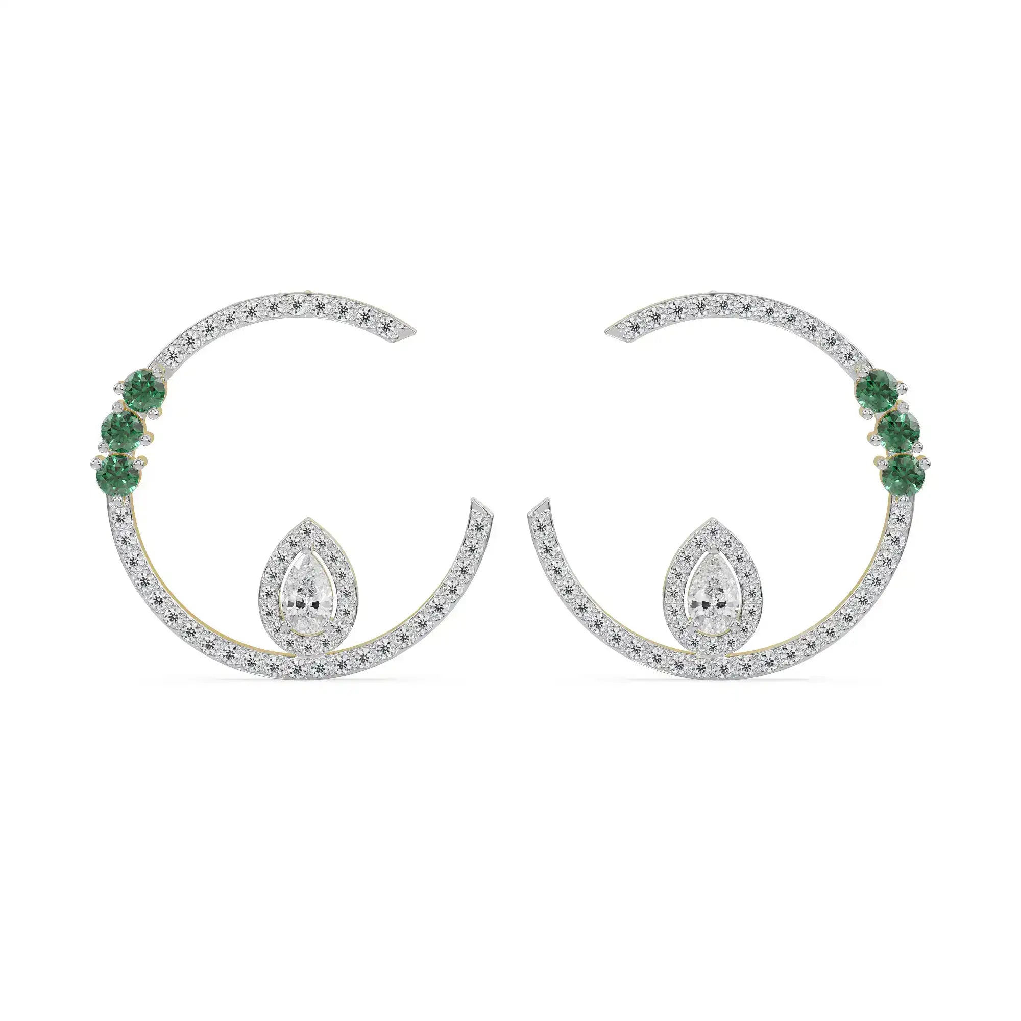 Hazel Front Diamond Hoops Front View