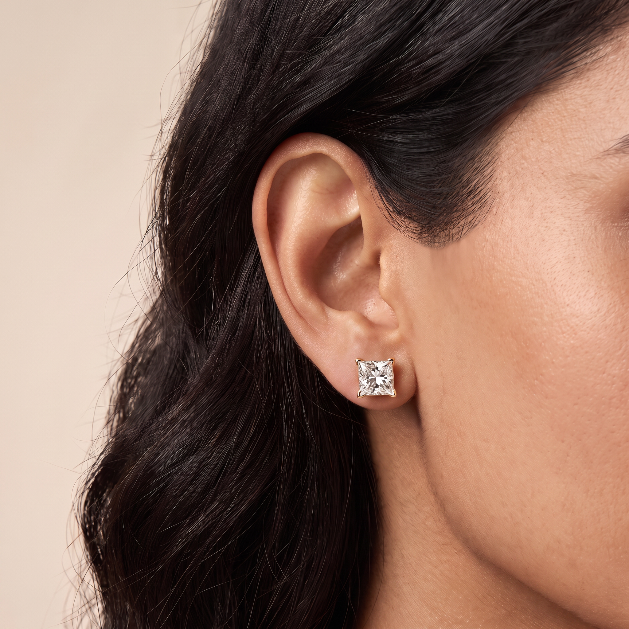 2 CT Classic Square Lab Diamond Studs