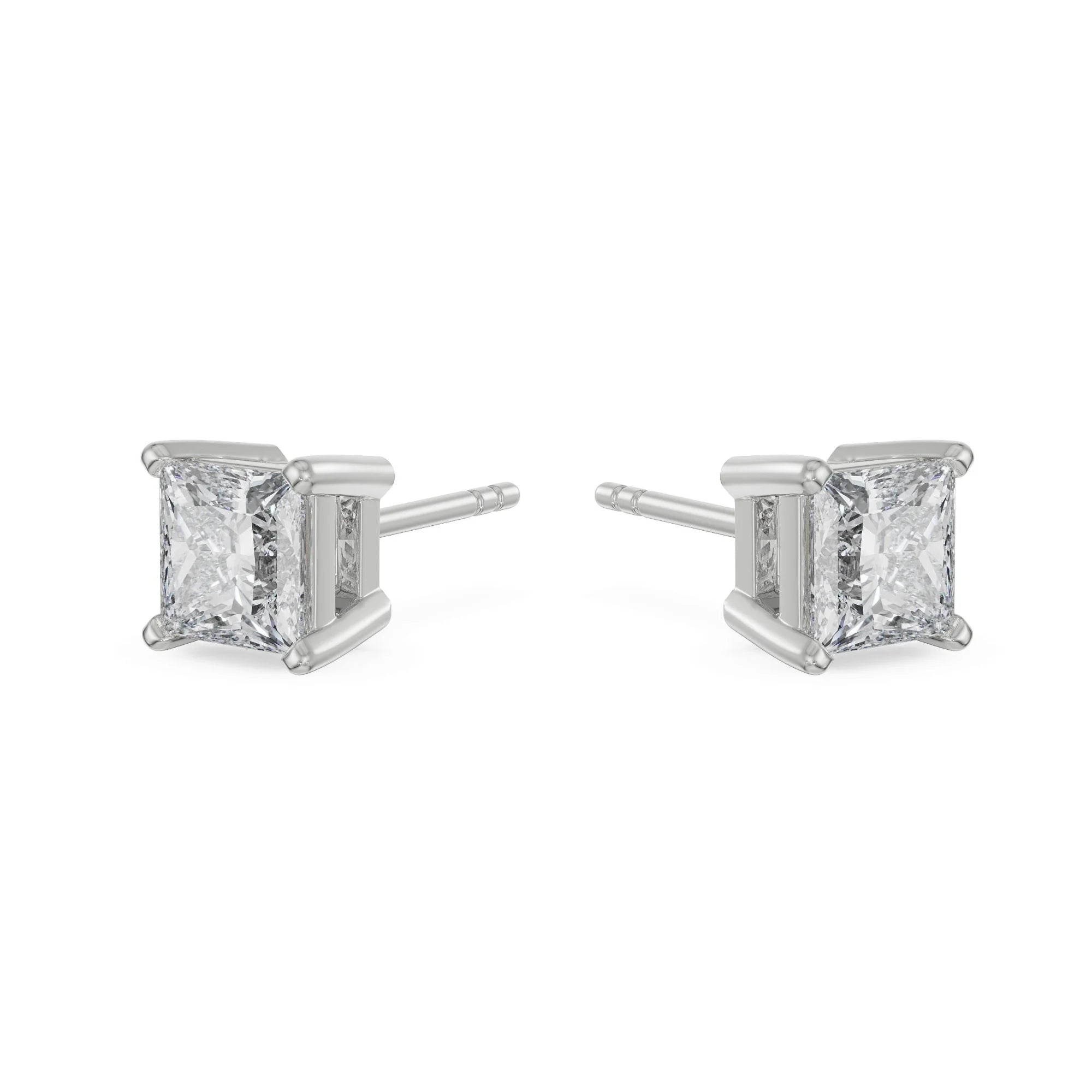 1 CT Timeless Princess Solitaire Studs Side View