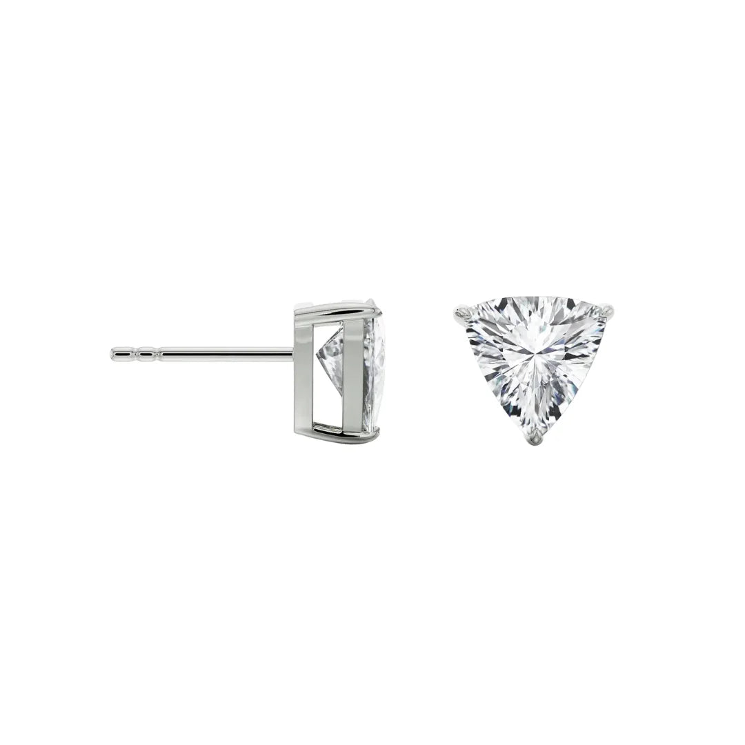 1 CT Trillion Lab Grown Diamond Studs - perspective view