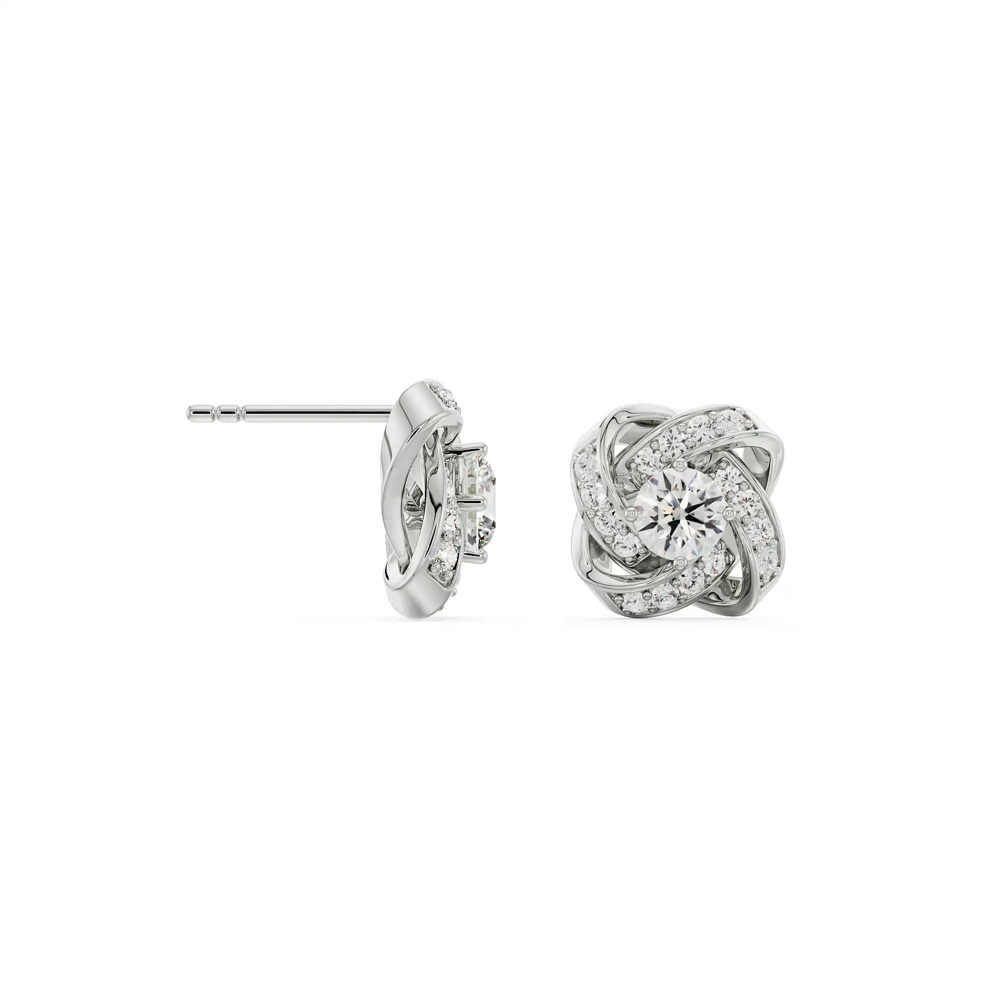 Twirl Sparkle Diamond Studs Prospective View
