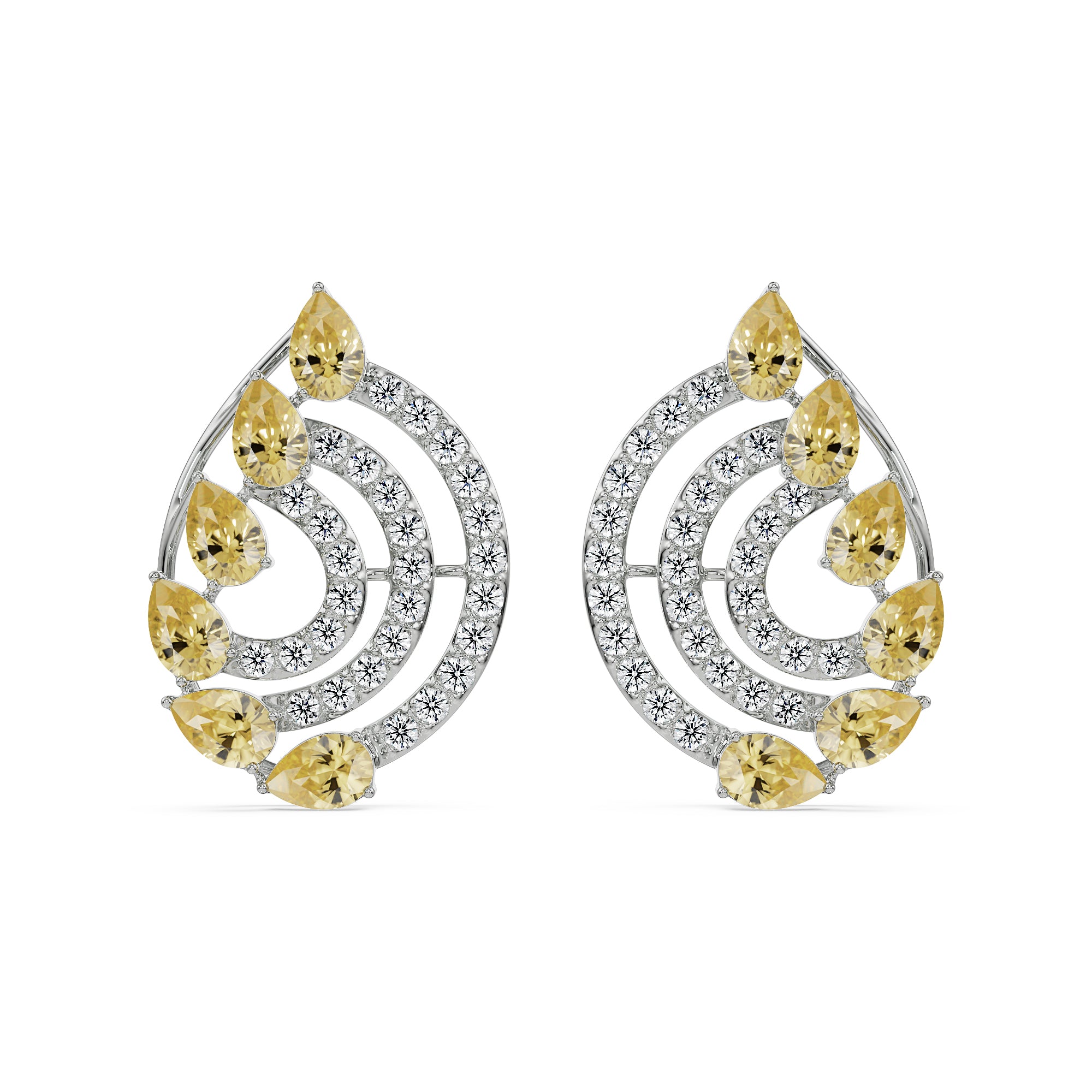 Fiery Festive Diamond Studs Fornt View
