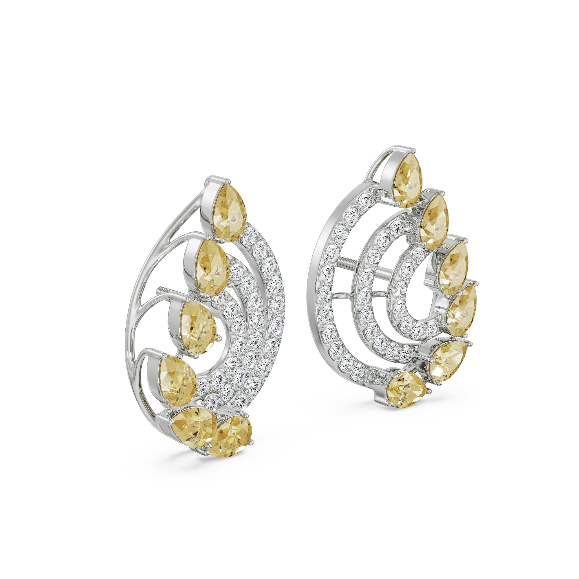 Fiery Festive Diamond Studs Right View