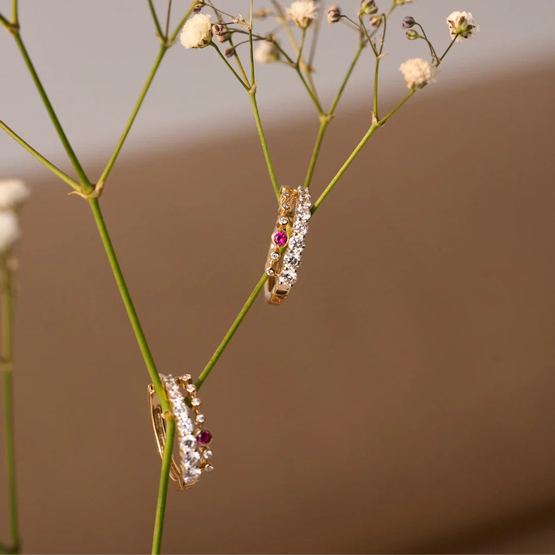 Zoya Diamond Hoops Front view