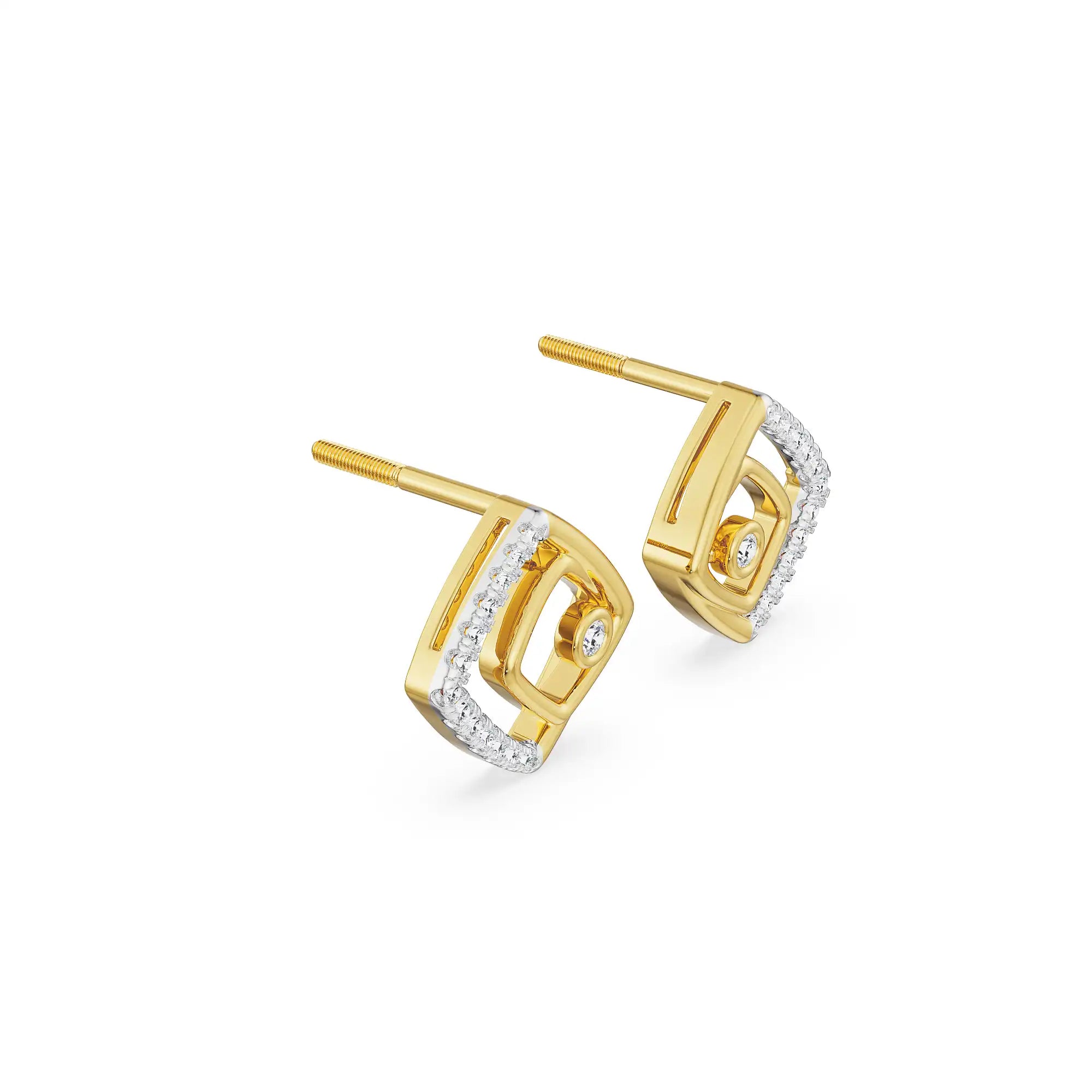 Glimmering Maze Diamond Earrings Right view