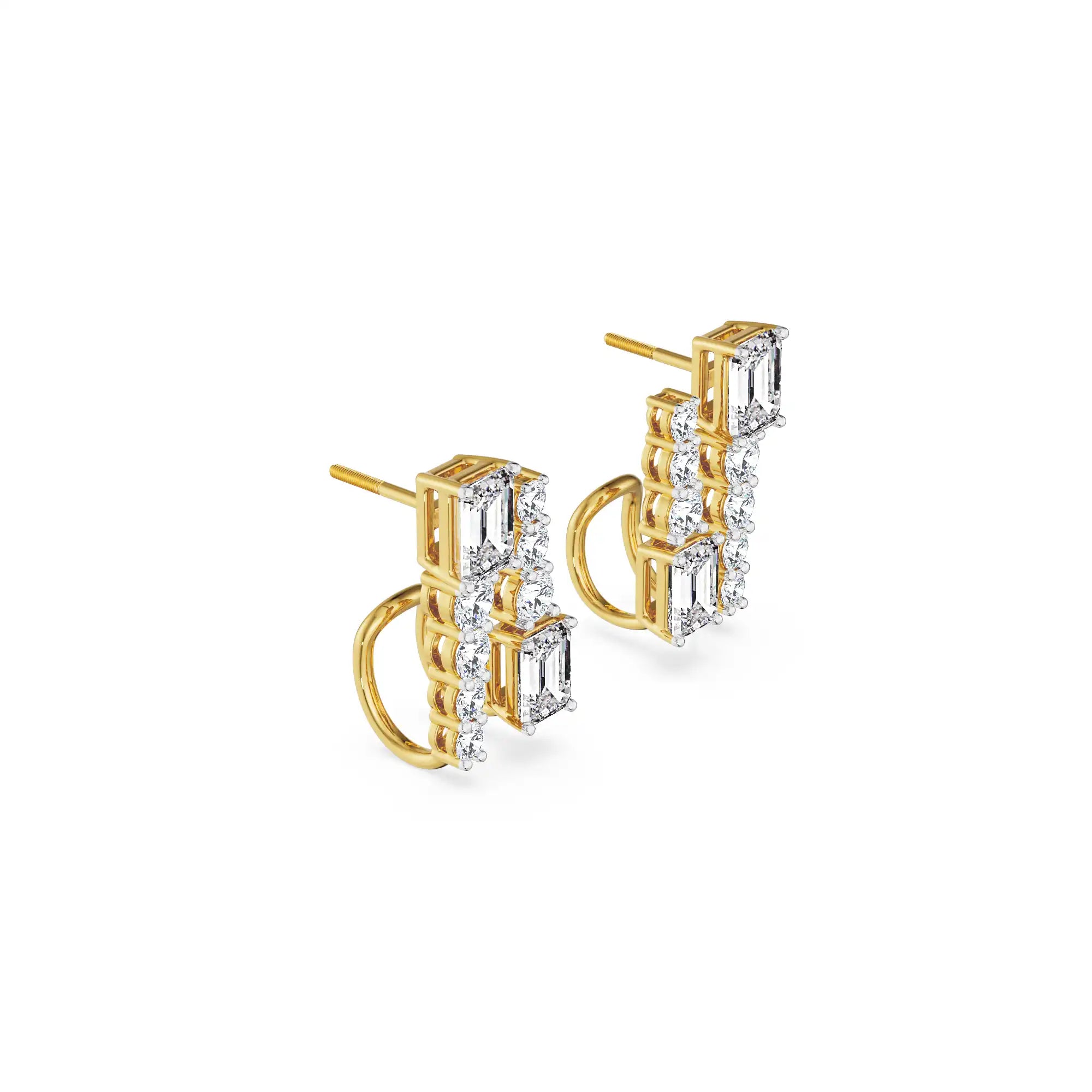 Two Way Mixed Stone Studs right view