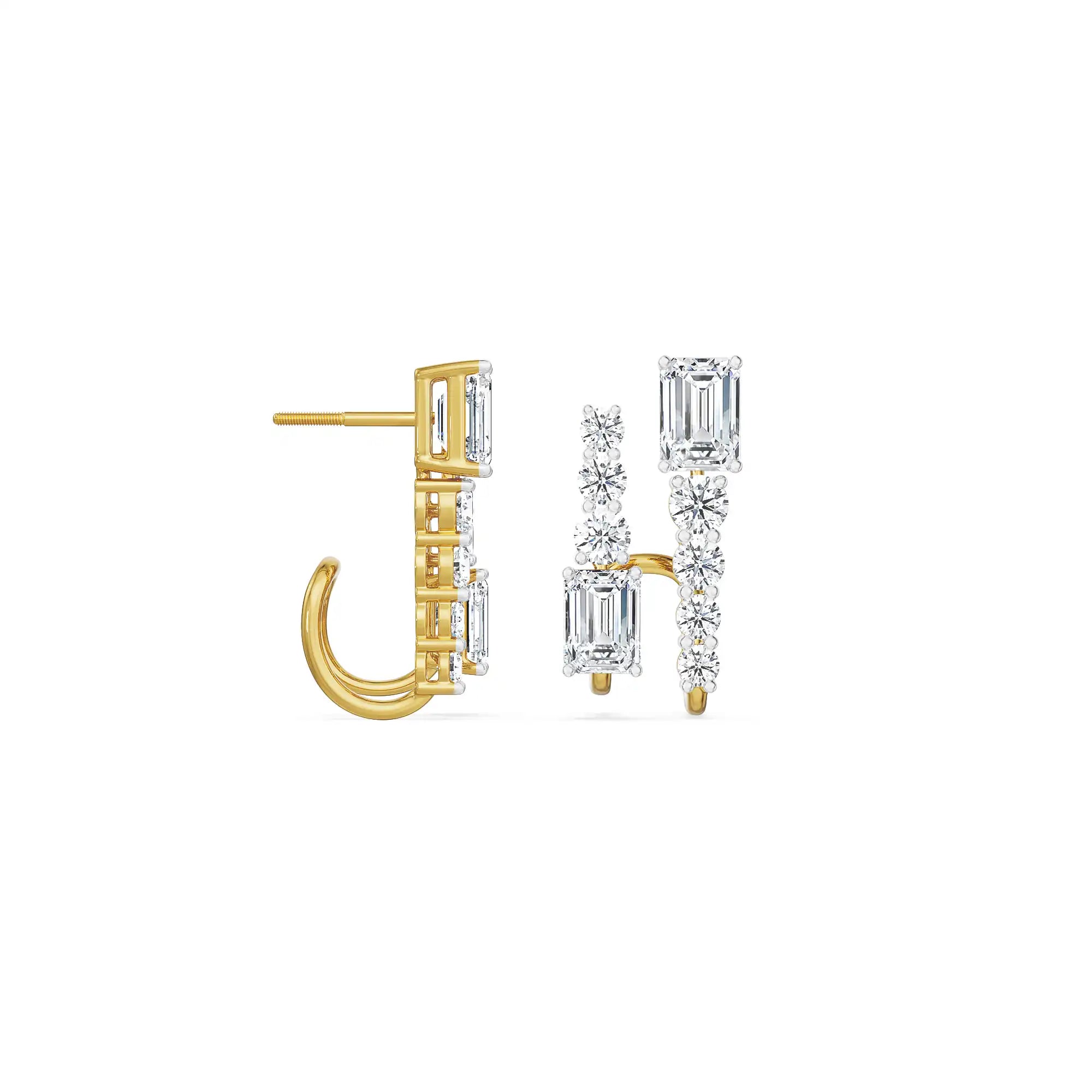 Two Way Mixed Stone Studs left view