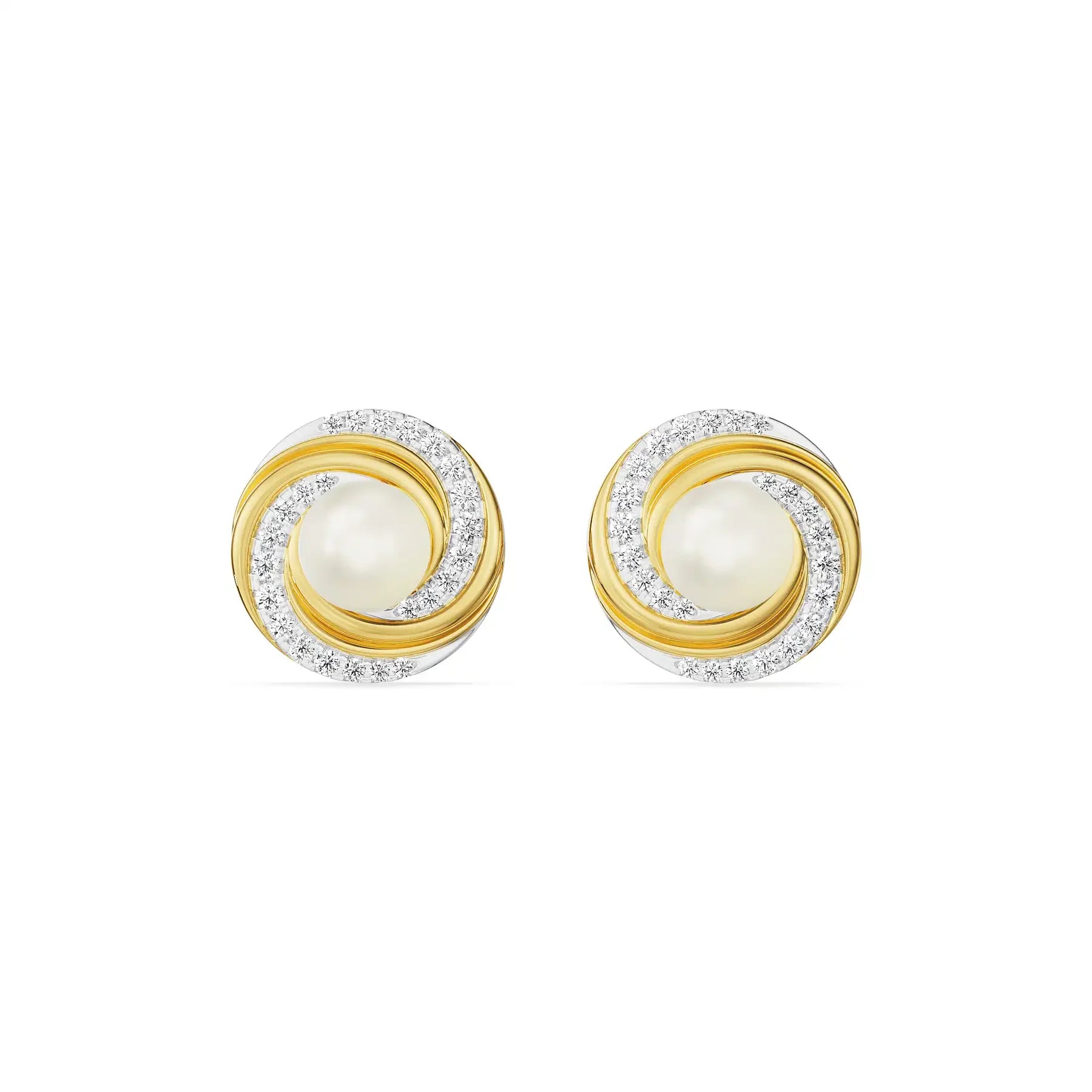 Pearly Swirly Lab Grown Diamond Earrings_in_stock