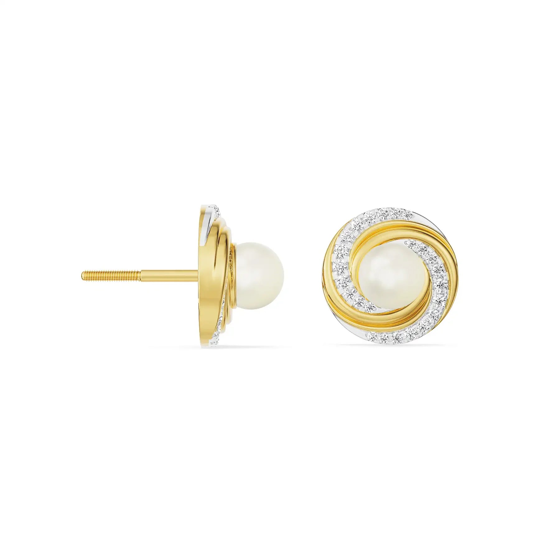 Pearly Swirly Lab Grown Diamond Earrings_in_stock