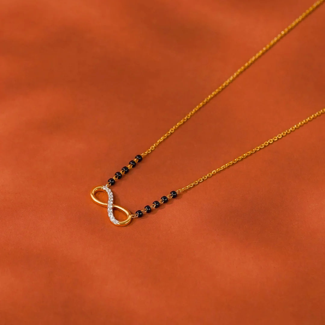 Infinity Diamond Mangalsutra - perspective view