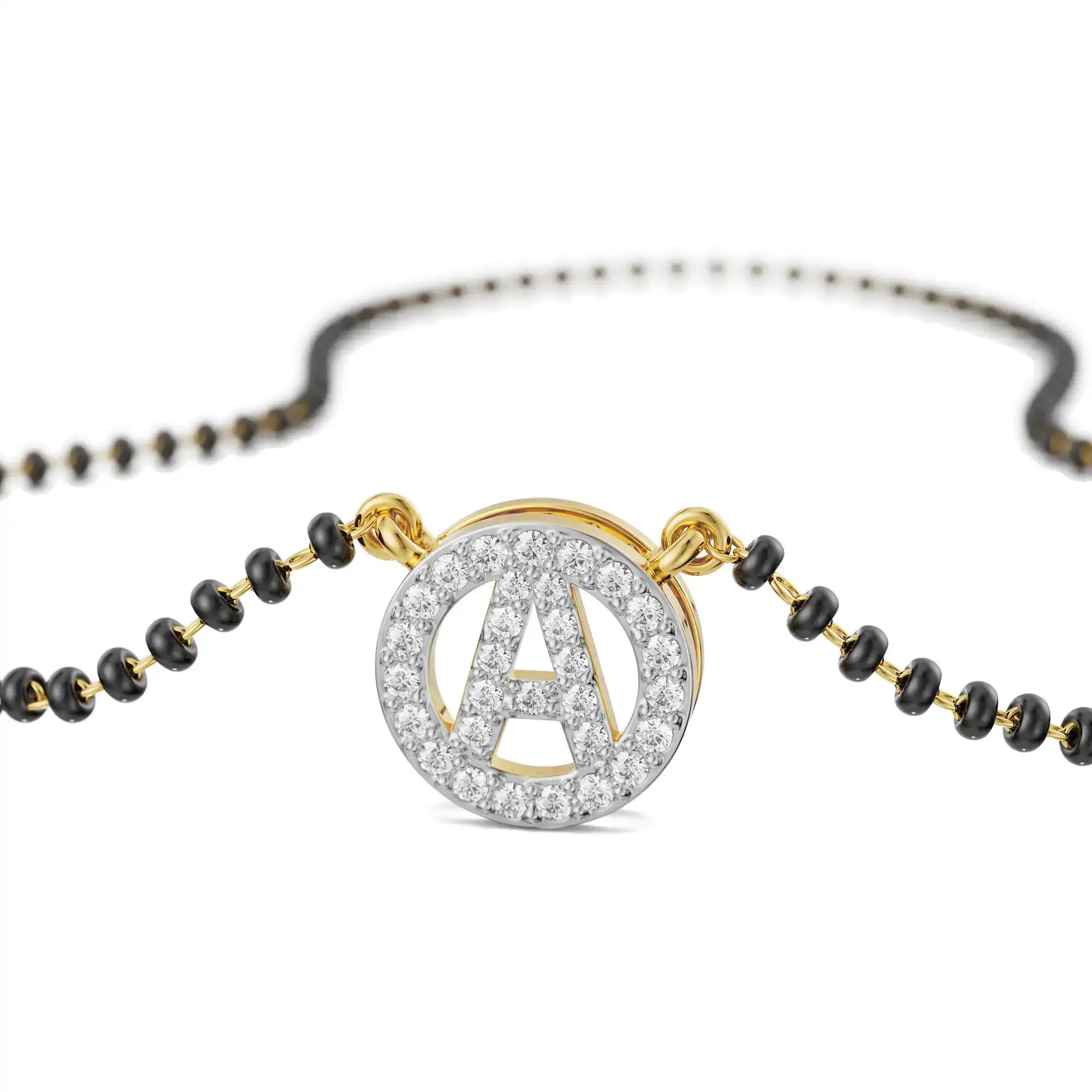 Alphabet Diamond Mangalsutra Front View