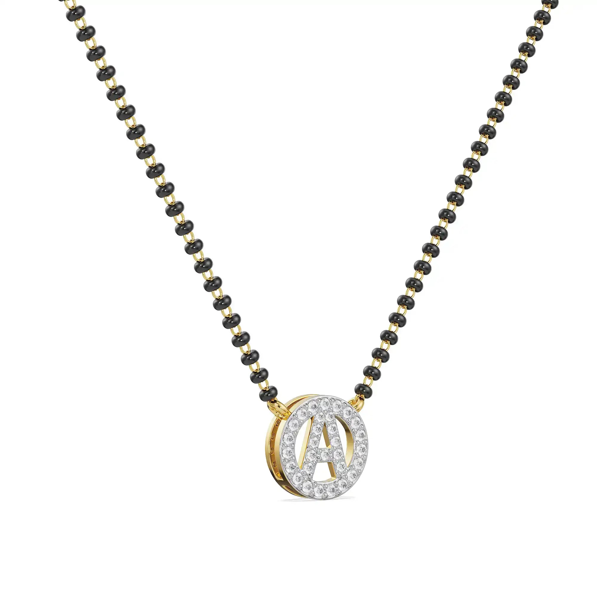 Alphabet Diamond Mangalsutra Side View