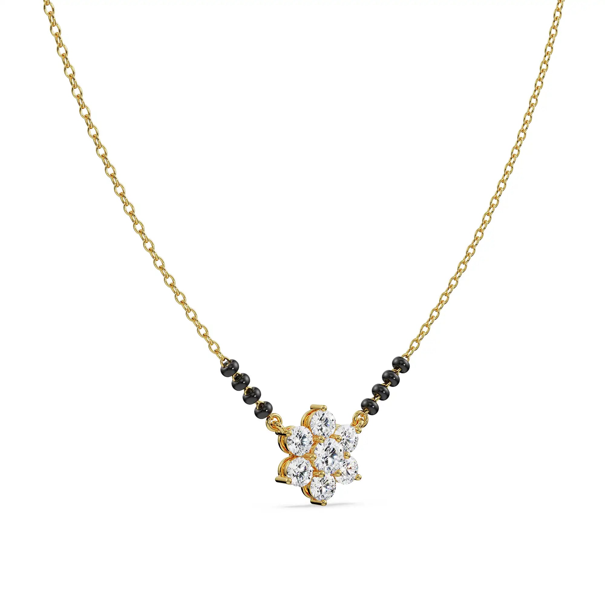 Blossom Diamond Mangalsutra Side View