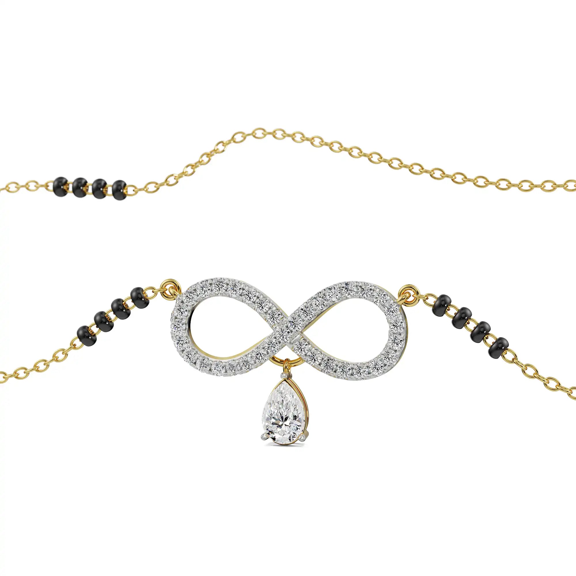 Infinity Drop Lab Grown Diamond Mangalsutra Front View