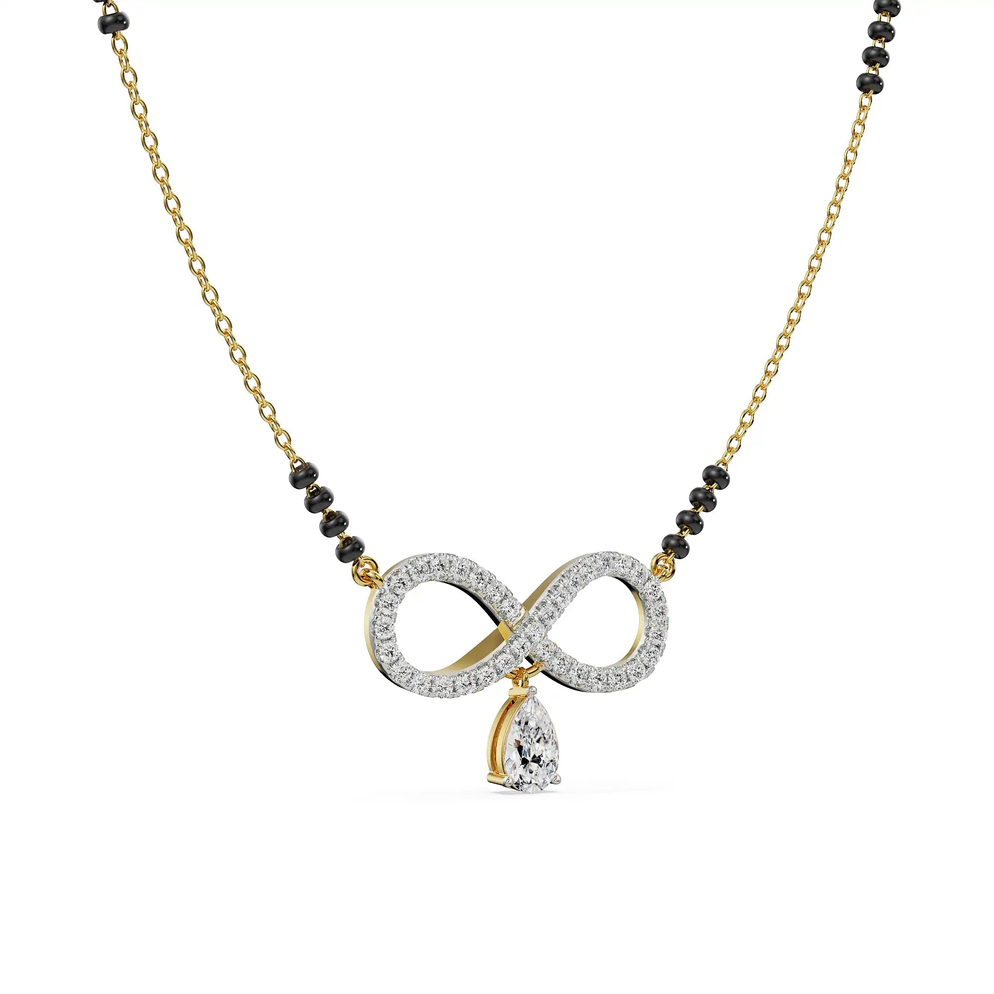 Infinity Drop Diamond Mangalsutra Side View