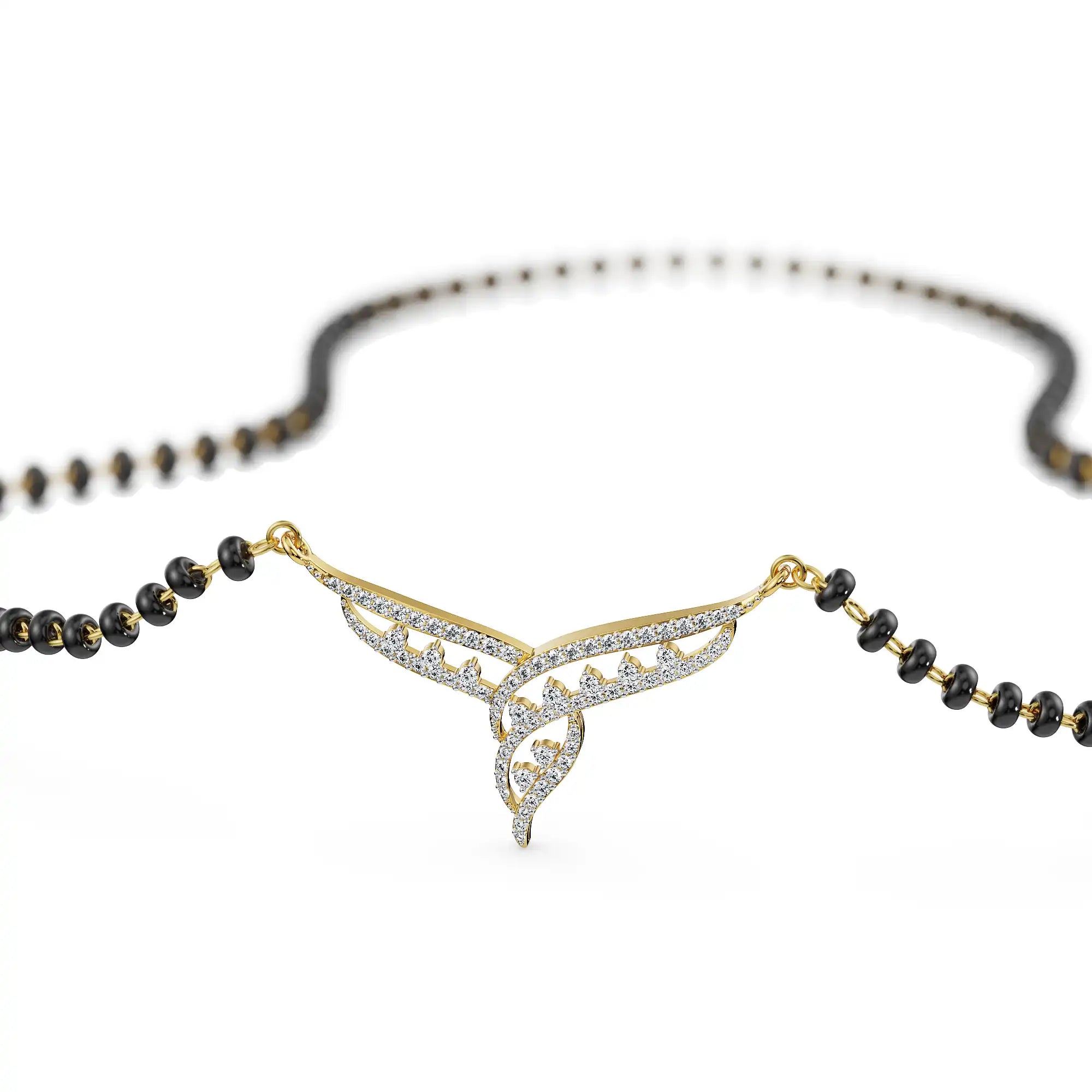 Nirvana Lab Grown Diamond Mangalsutra - perspective view