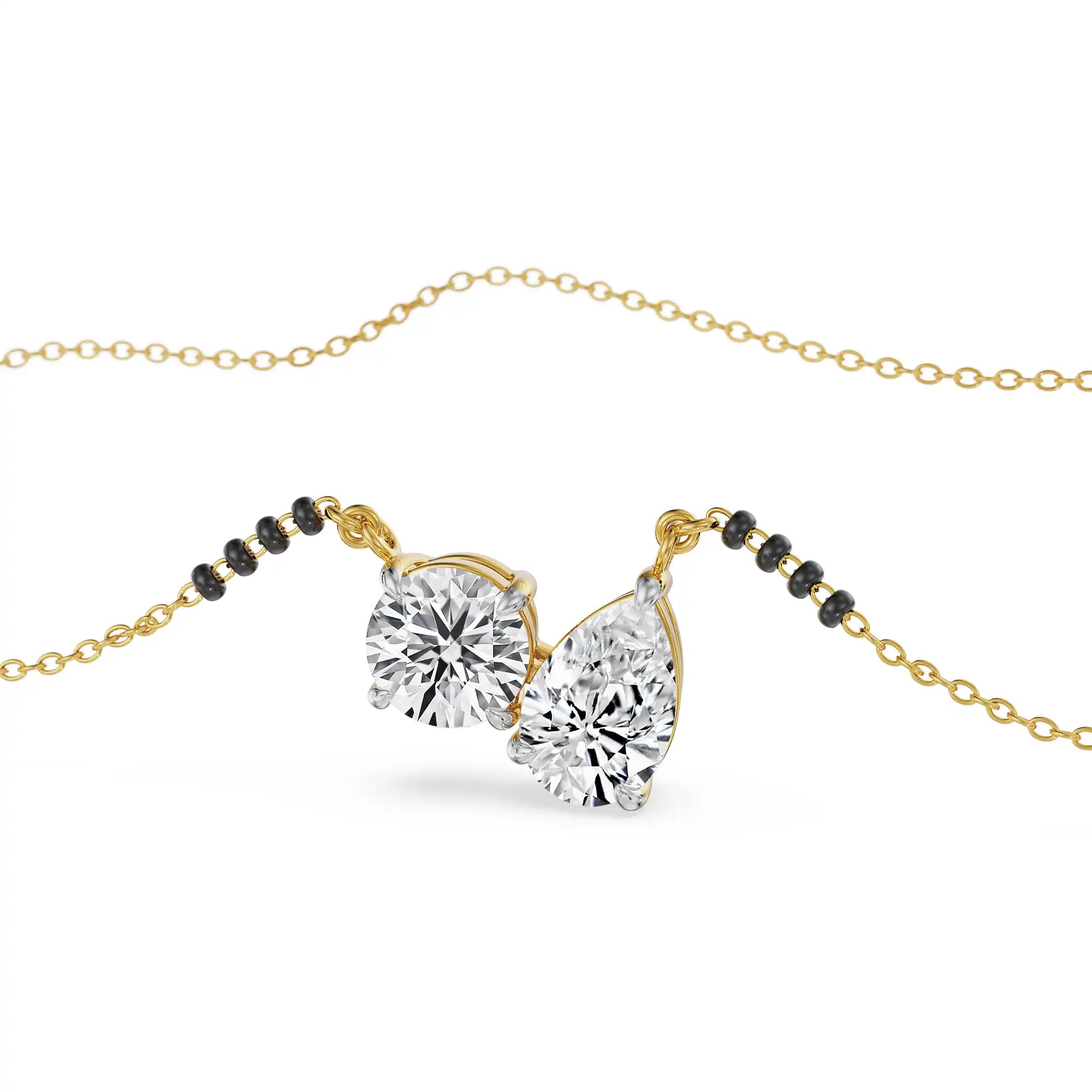 Toi et Moi Minimalist Mangalsutra - front view