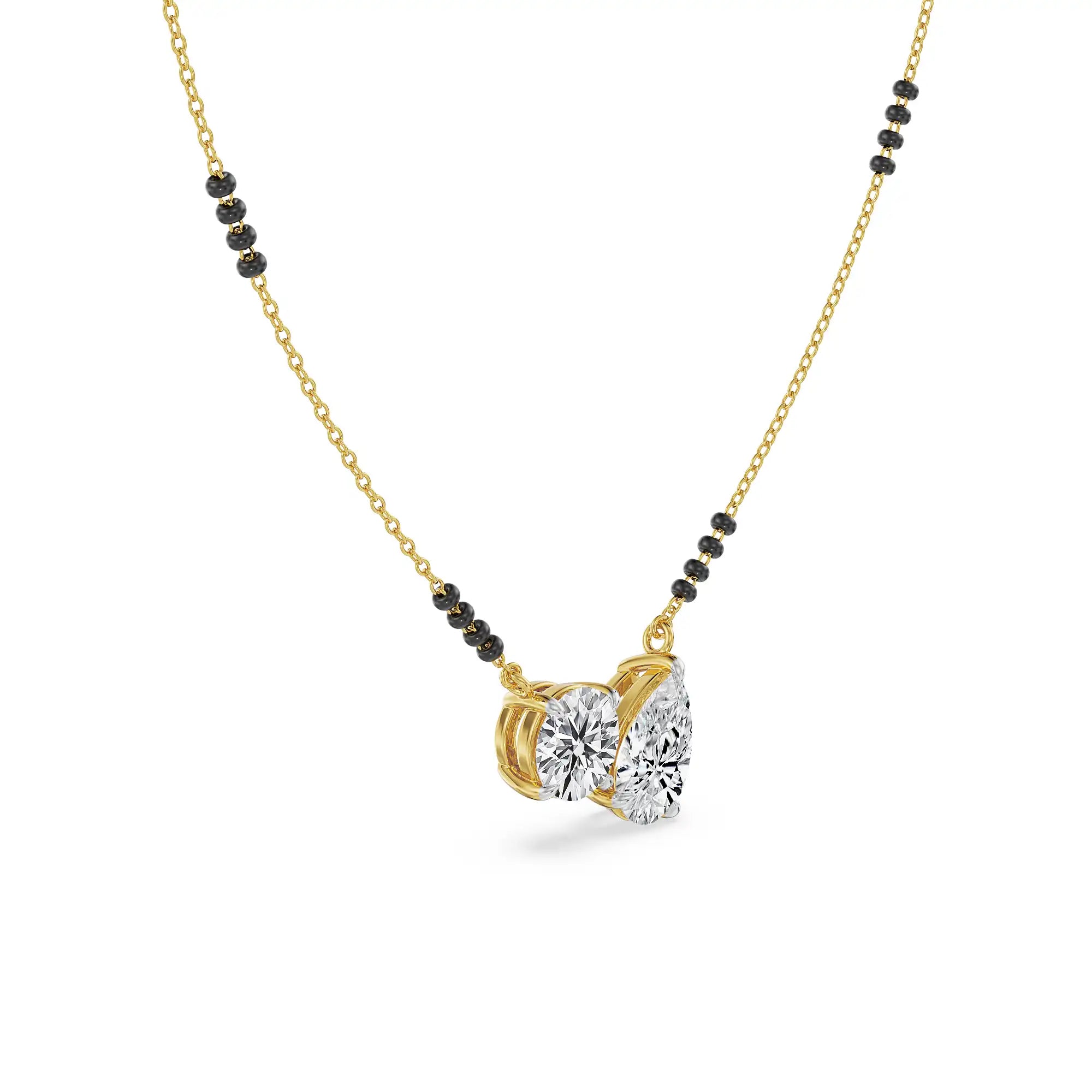 Toi et Moi Minimalist Mangalsutra - side view