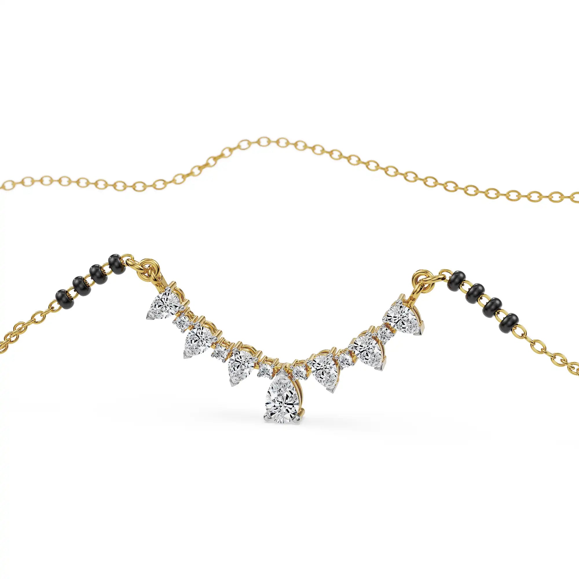 Saptapadi Lab Grown Diamond Mangalsutra - front view