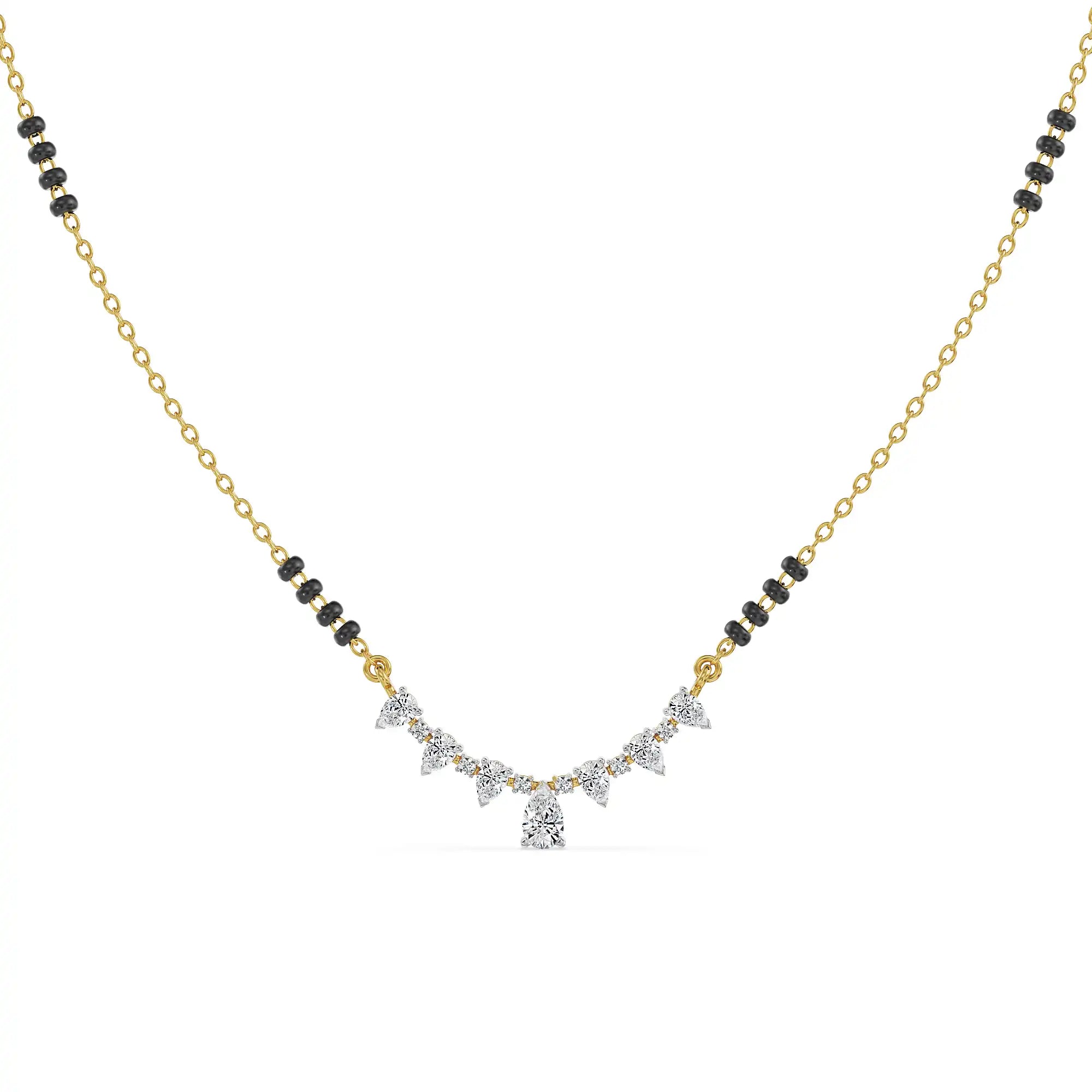 Saptapadi Lab Grown Diamond Mangalsutra - perspective view