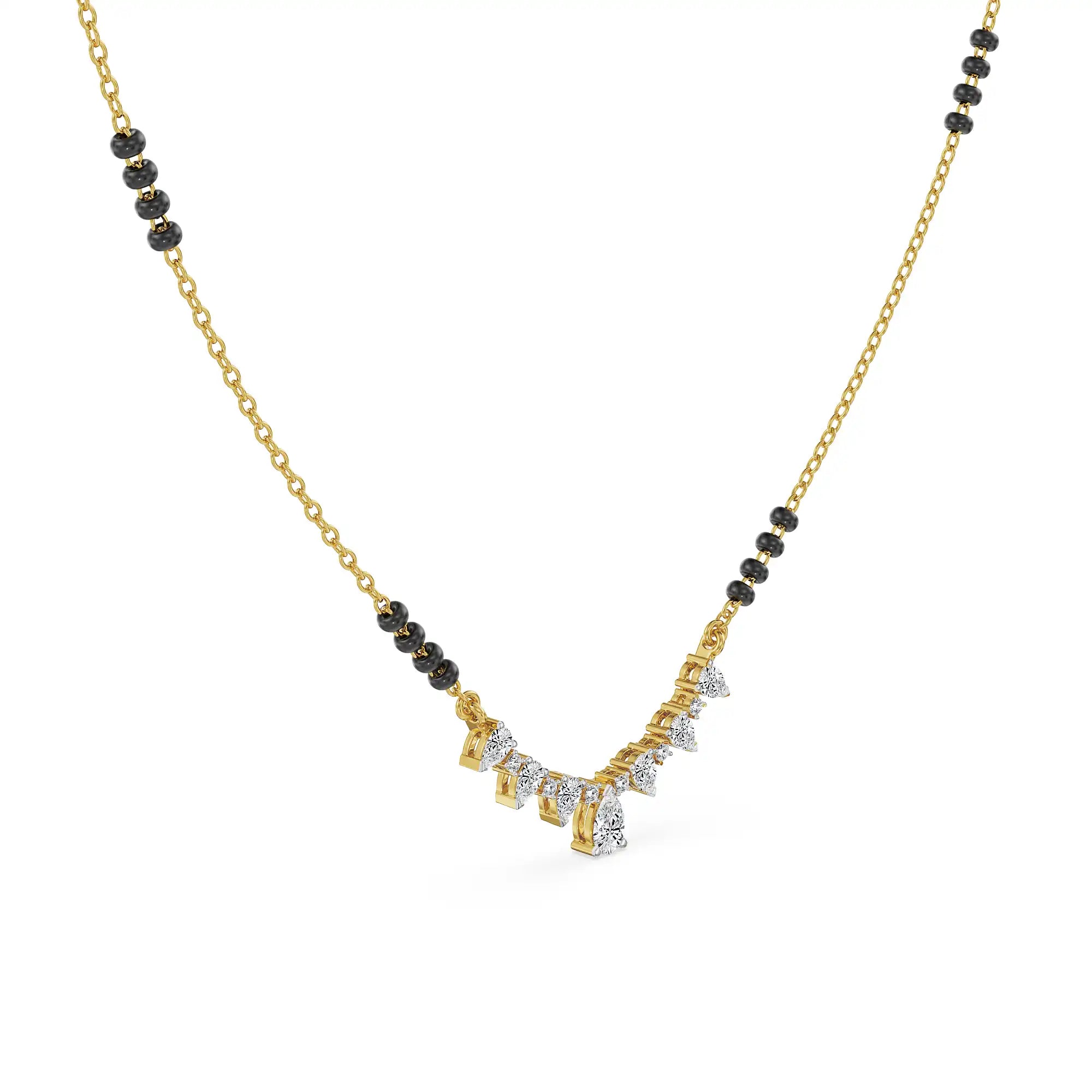 Saptapadi Lab Grown Diamond Mangalsutra - side view