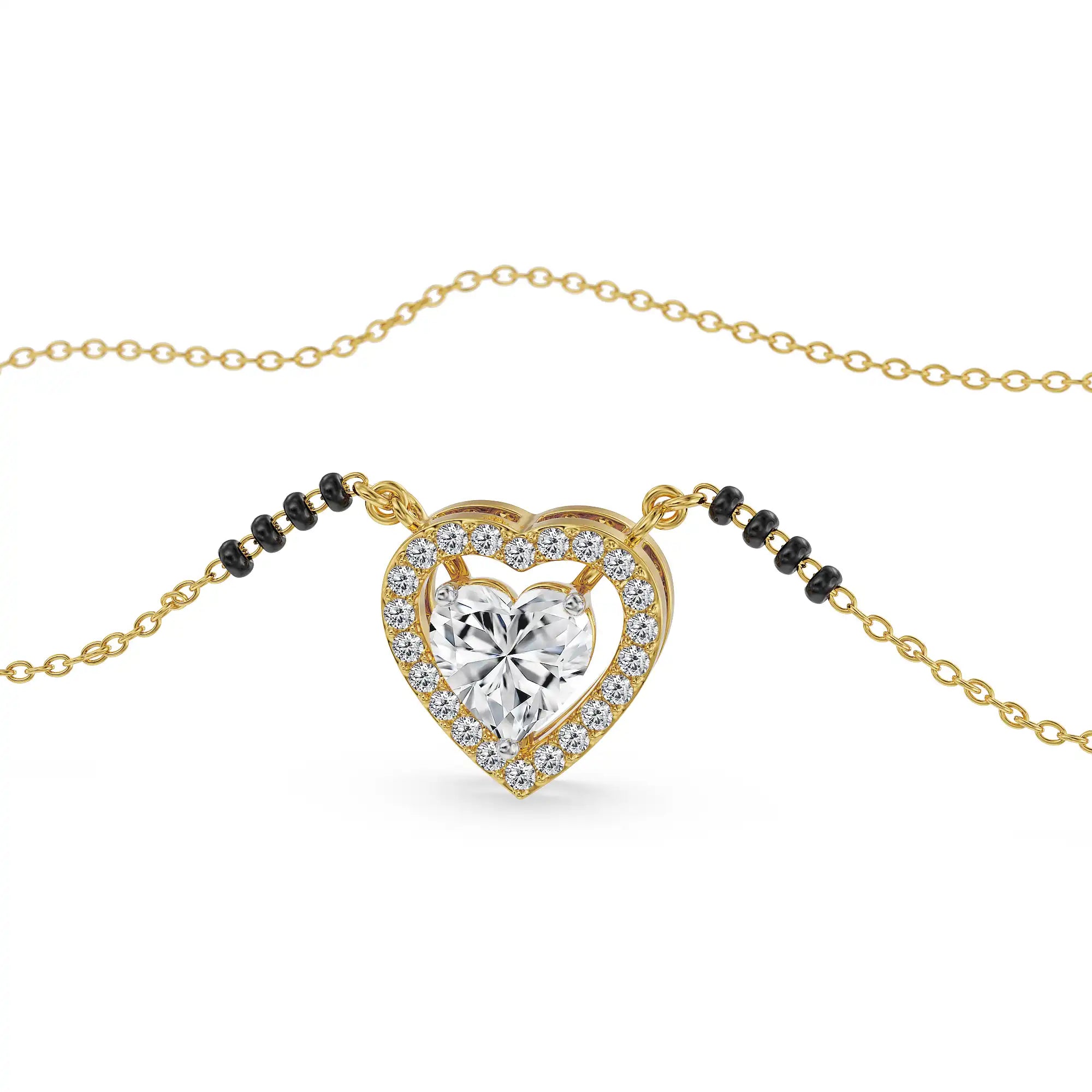 Sweetheart Lab Grown Diamond Mangalsutra - front view