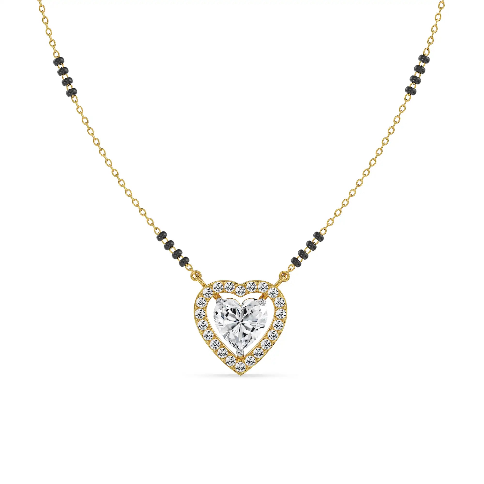 Sweetheart Lab Grown Diamond Mangalsutra - perspective view