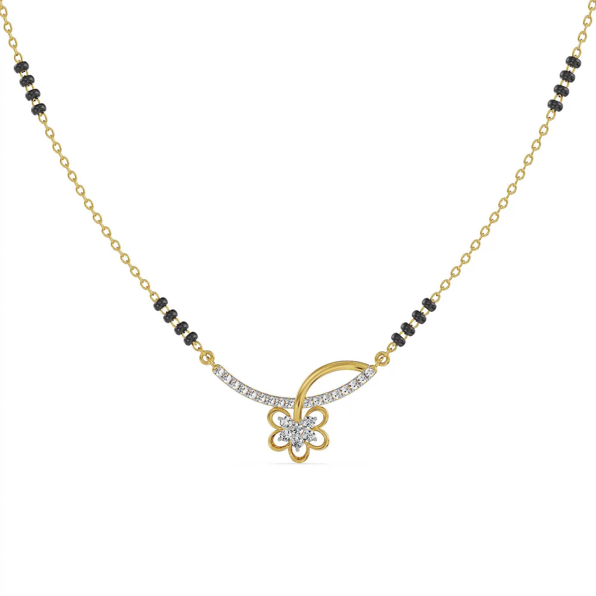 Flora Bloom Lab Grown Diamond Mangalsutra - front view