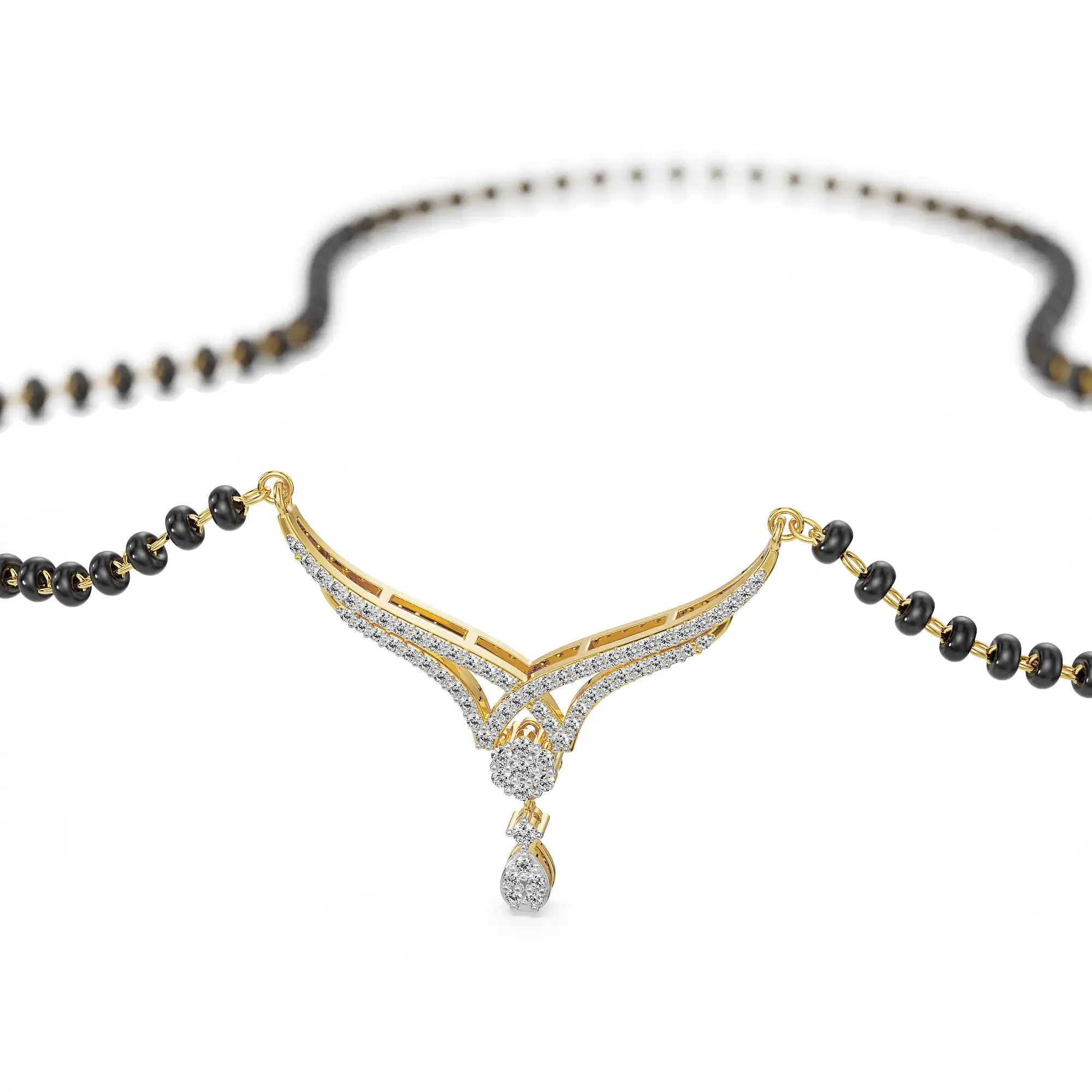 Athiya Lab Grown Diamond Mangalsutra - perspective view