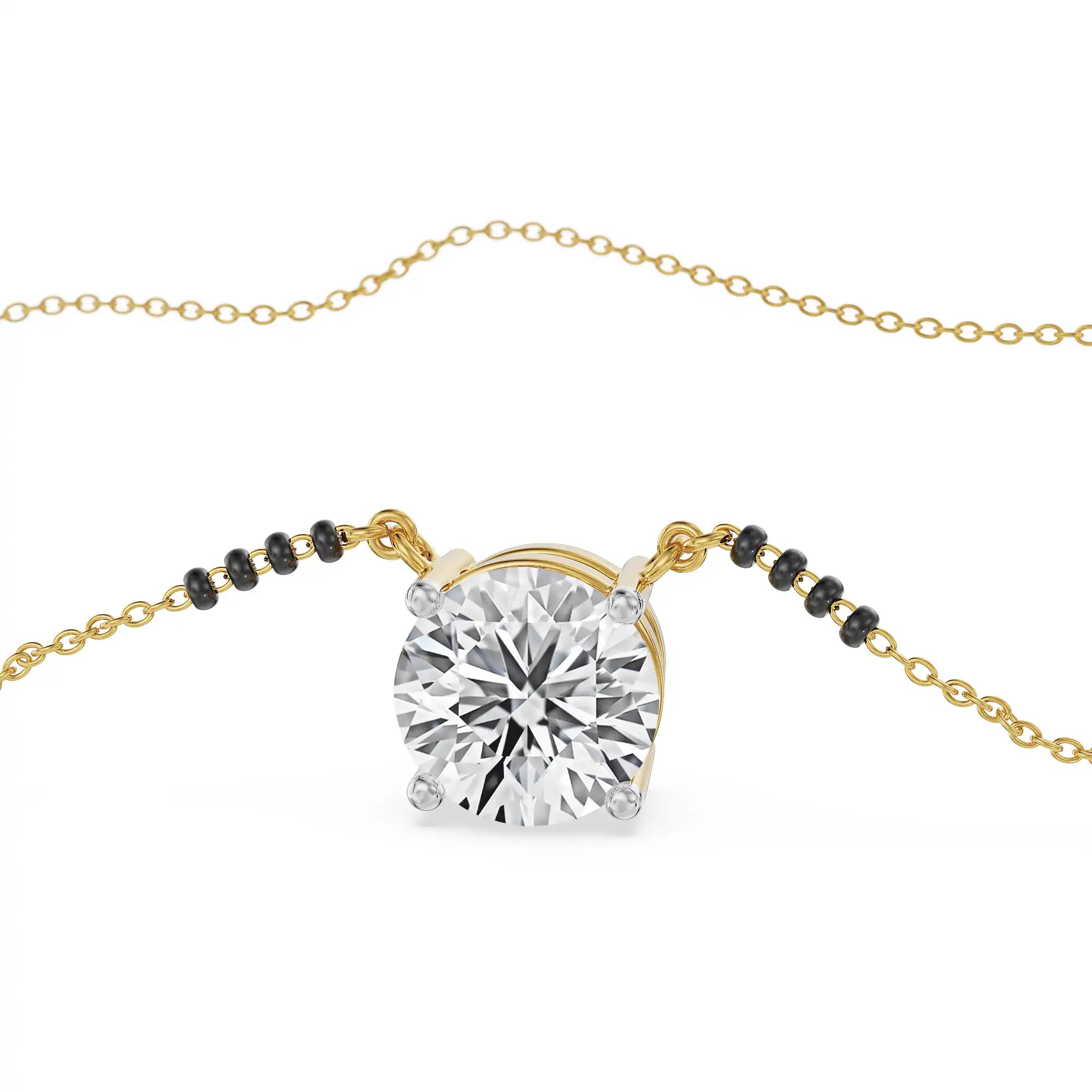 Solitaire Lab Grown Diamond Mangalsutra - top view