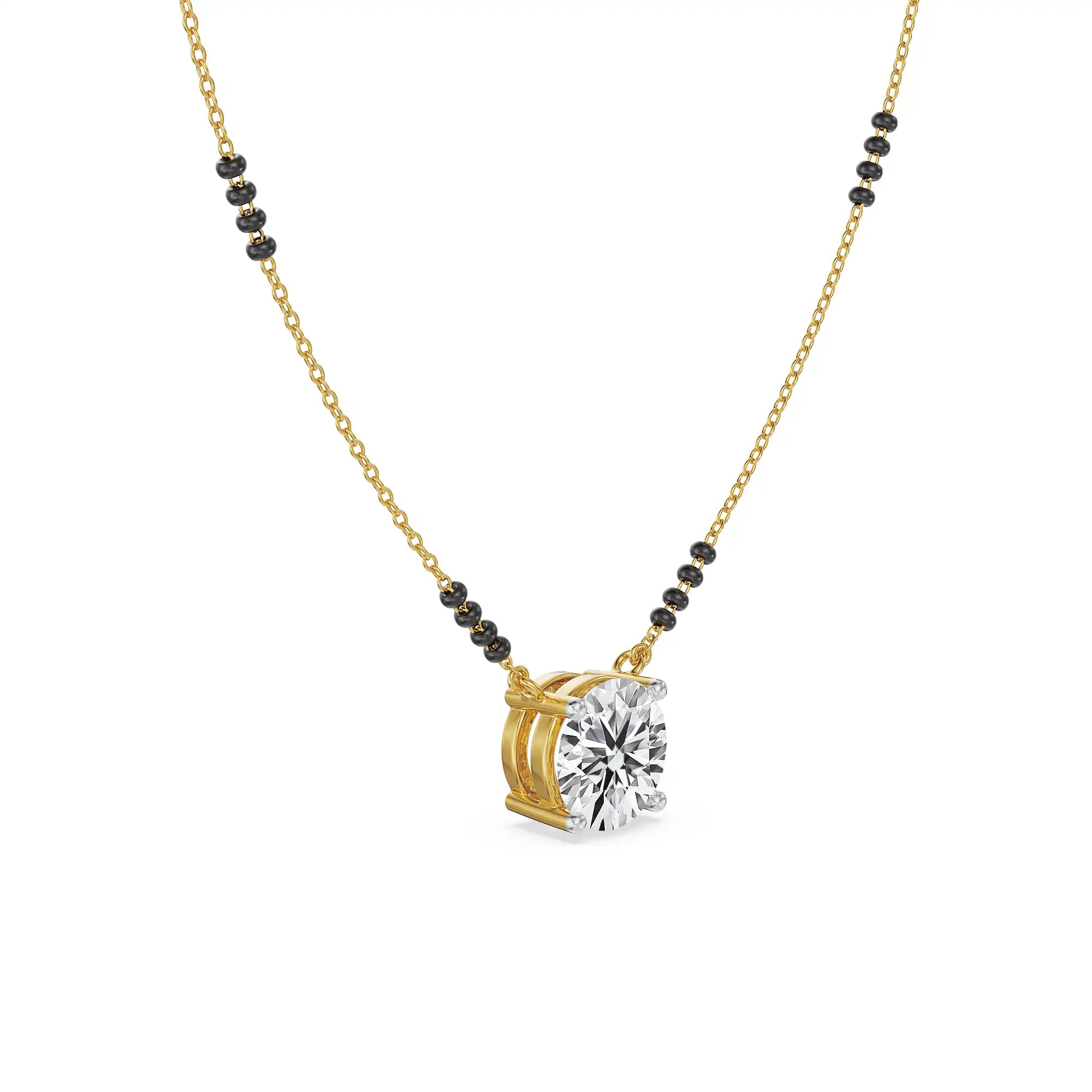 Solitaire Lab Grown Diamond Mangalsutra - side view