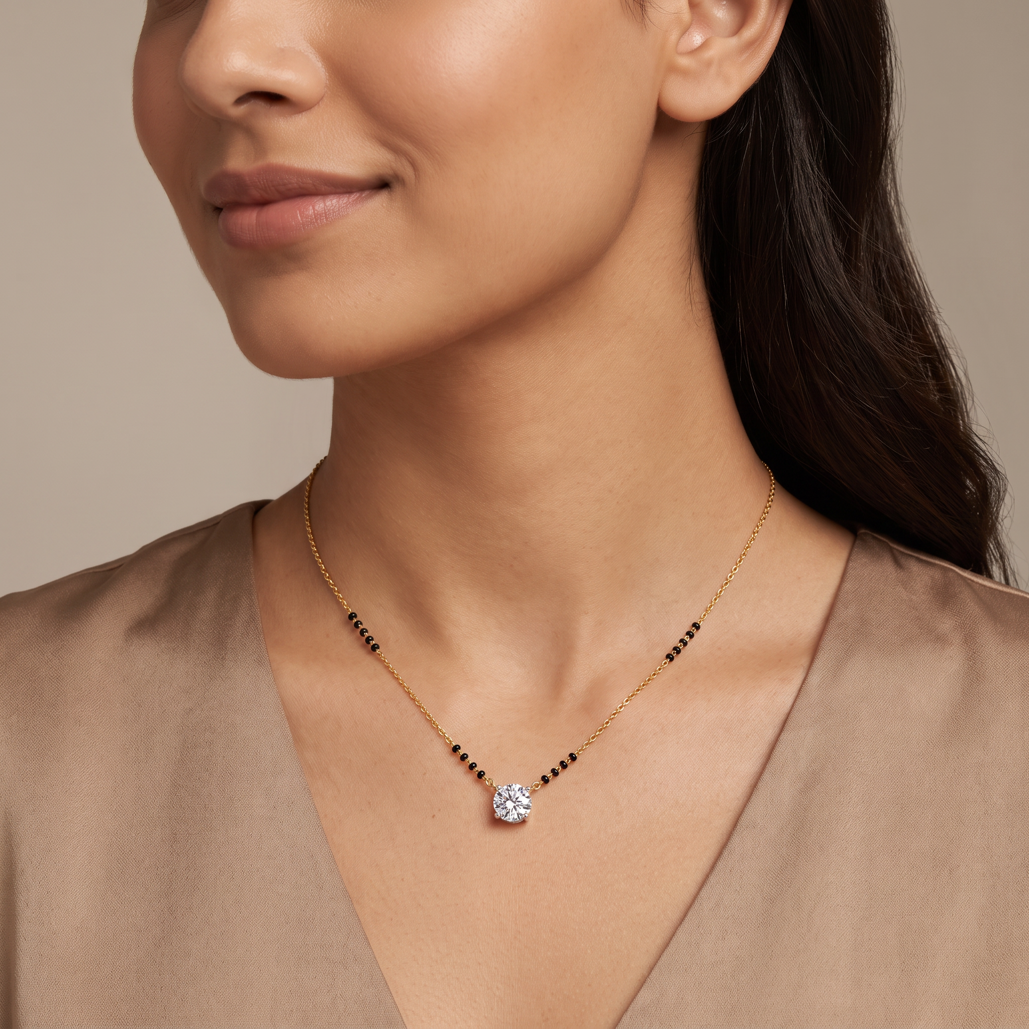 Solitaire Lab Grown Diamond Mangalsutra