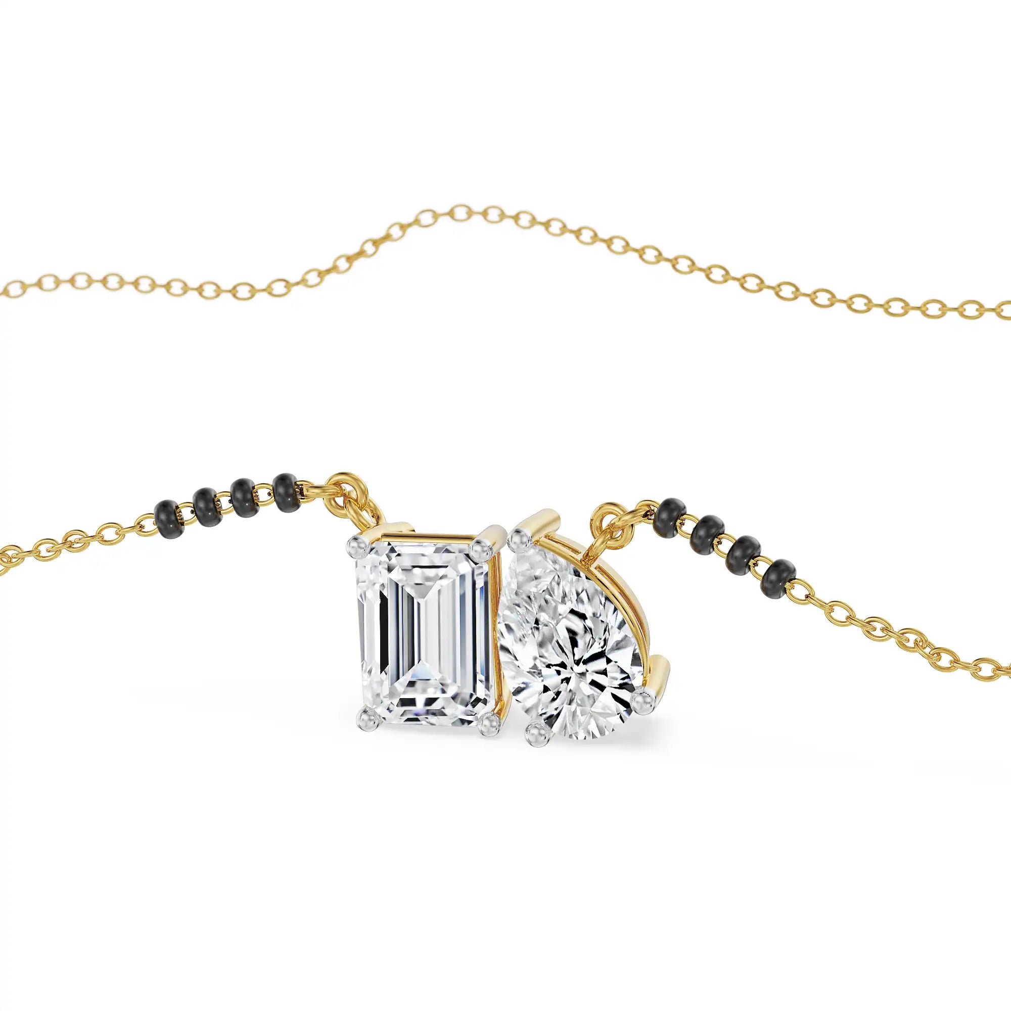 Twinflame Lab Grown Diamond Mangalsutra - perspective view