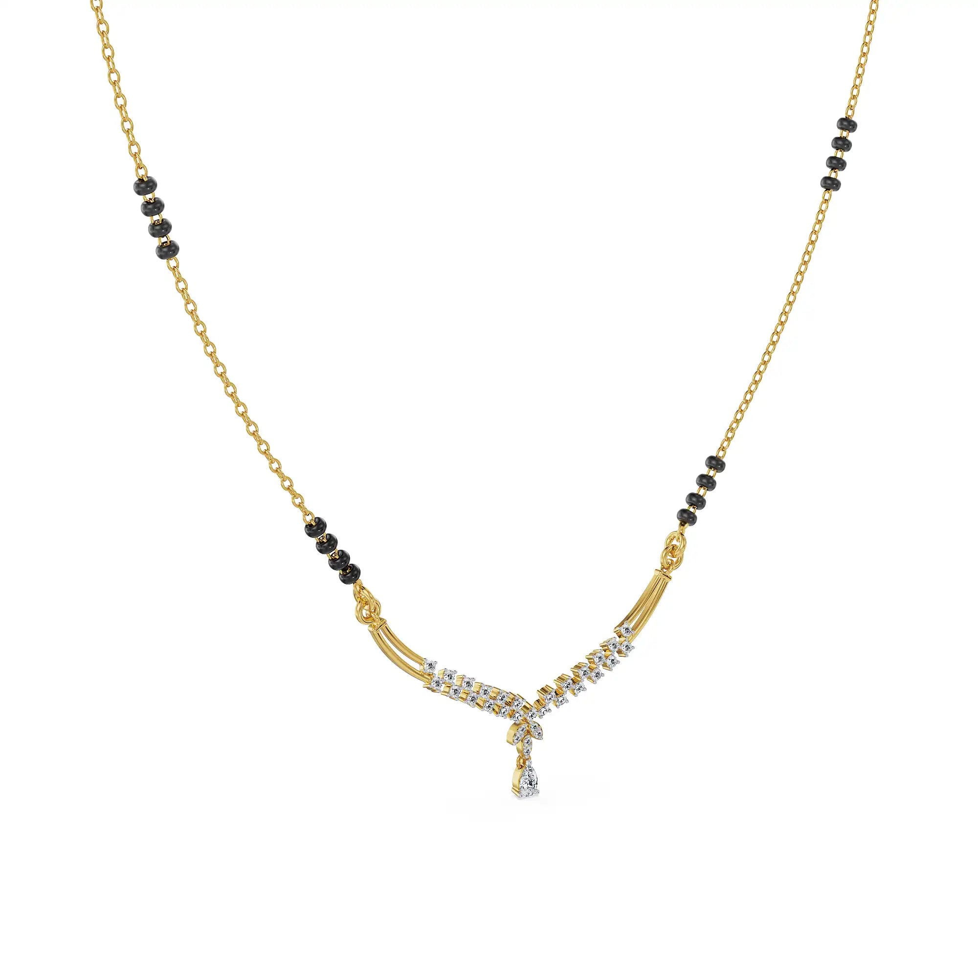 Vivaah Lab Grown Diamond Mangalsutra - side view
