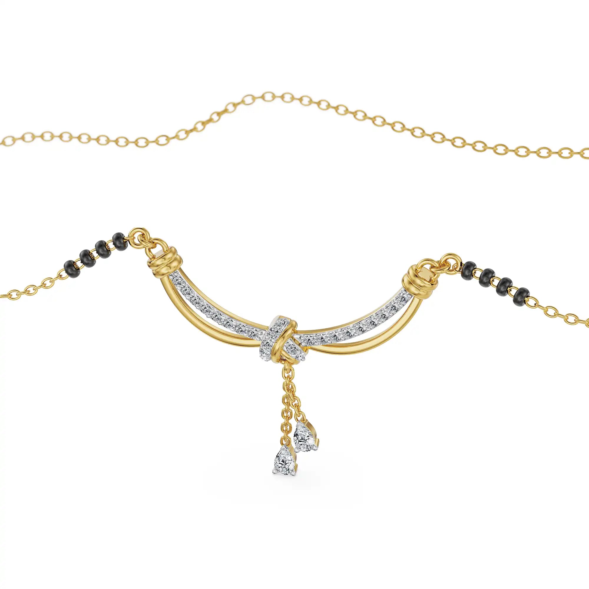 Eternal Knot Lab Grown Diamond Mangalsutra - perspective view