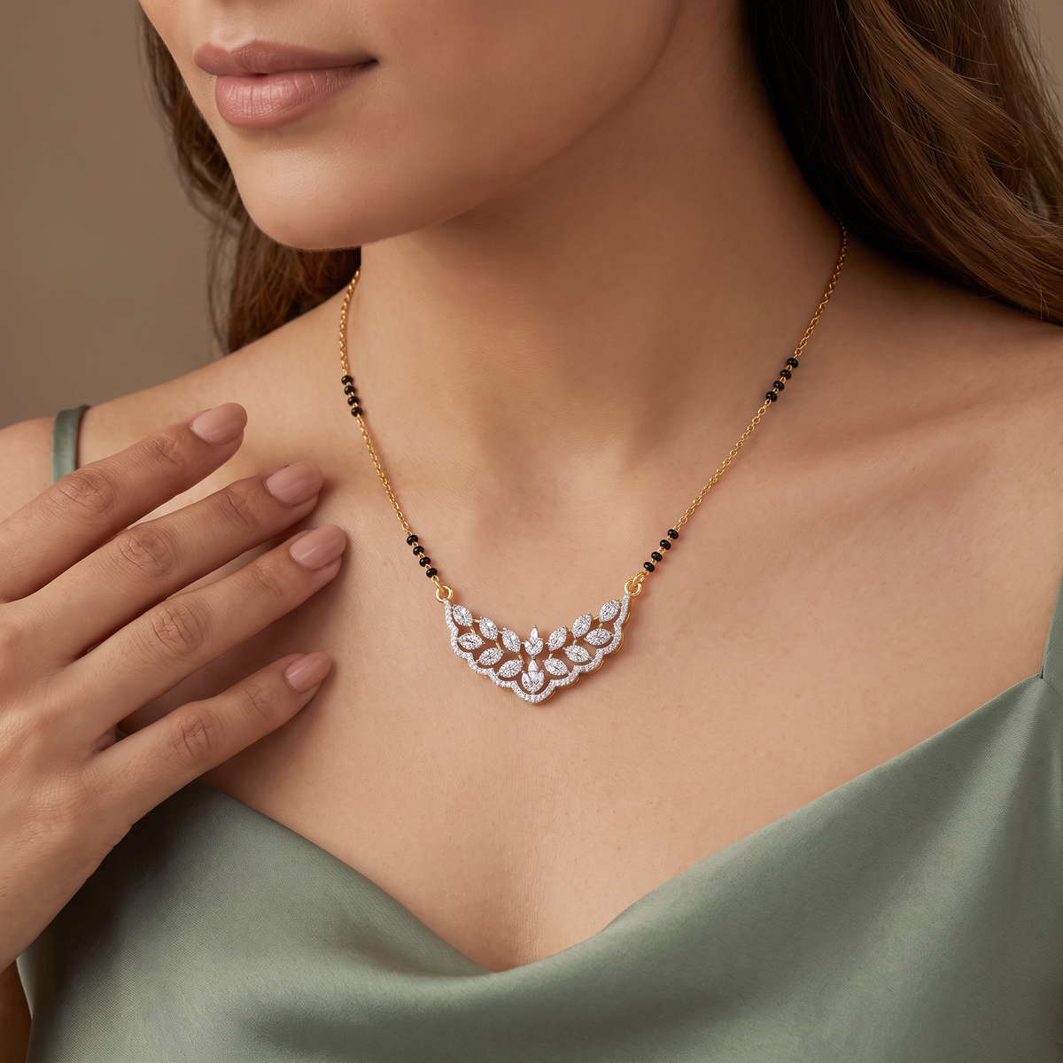 Lotus Radiance Lab Grown Diamond Mangalsutra