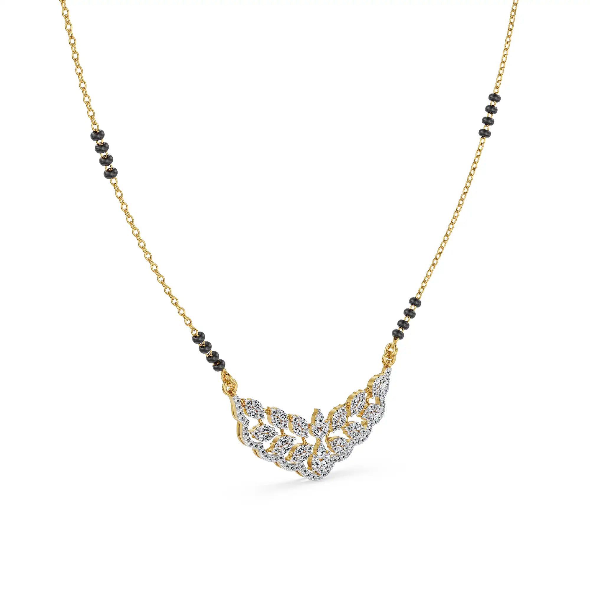 Lotus Radiance Lab Grown Diamond Mangalsutra - side view