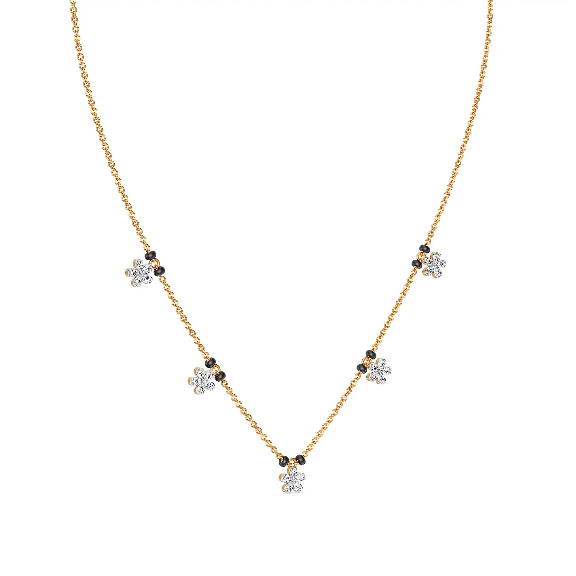 Sia Lab Grown Diamond Mangalsutra - perspective view