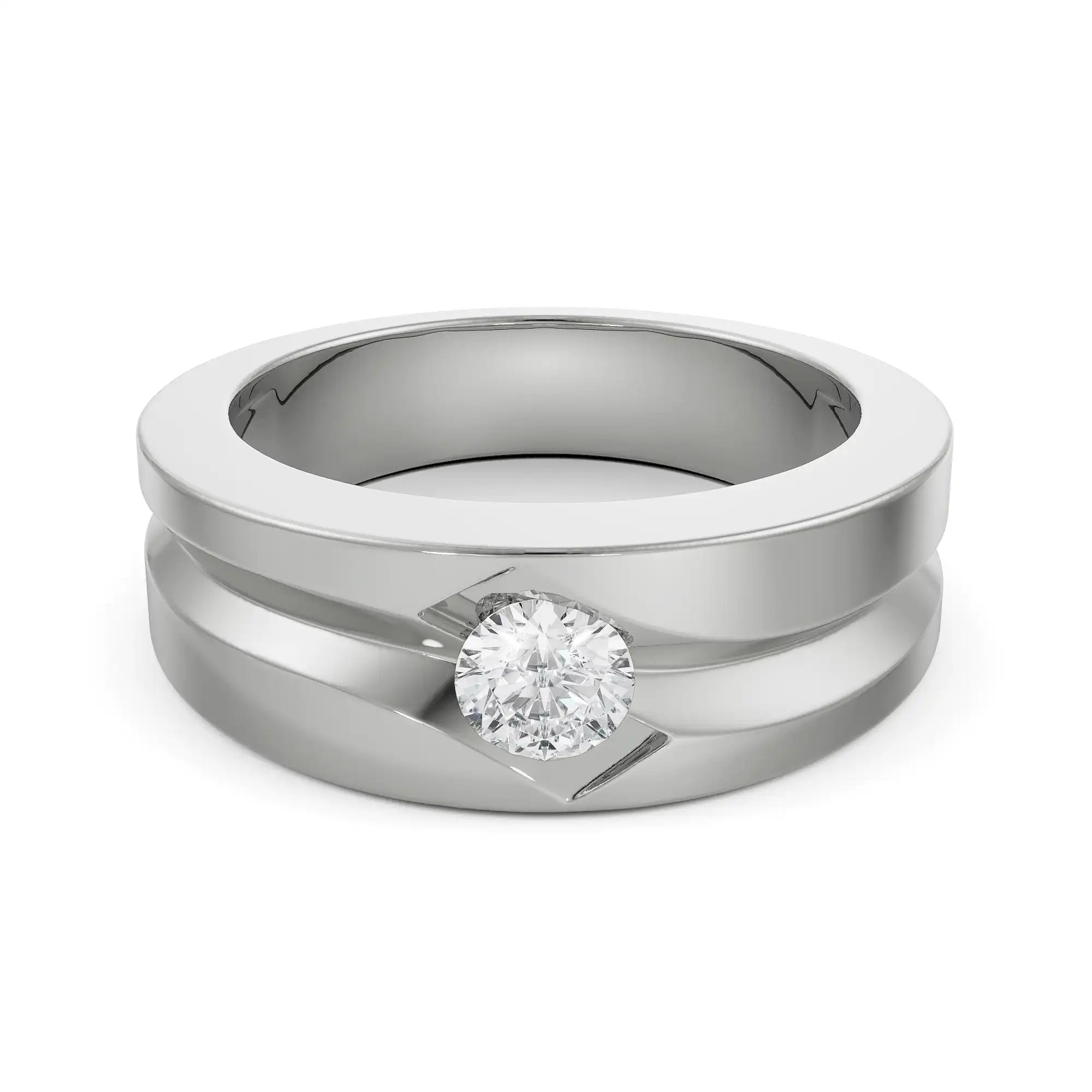 Noel Solitaire Ring for Men Front View